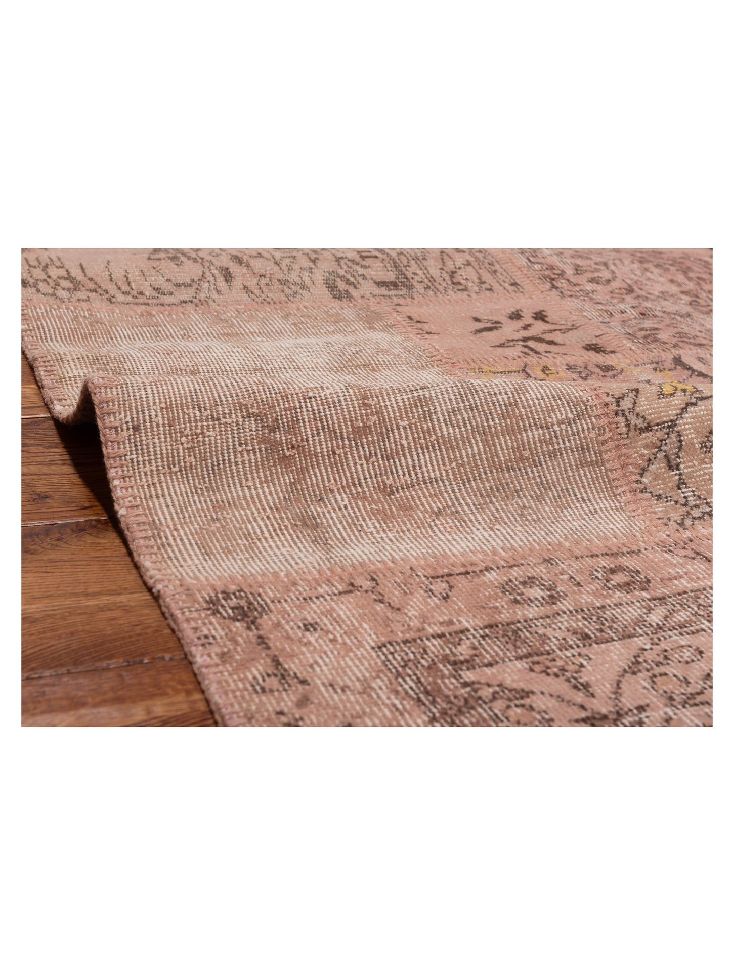 Turkish Vestige Patchwork 125484 Pink 4x6 Hand Knotted Rug