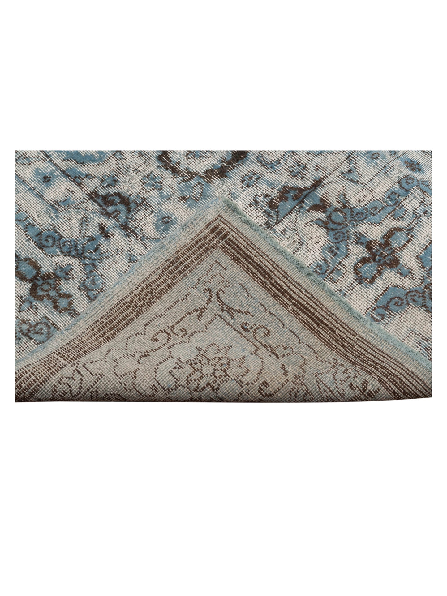 Vintage 125490 Light Blue 8.11x13.3 Hand Knotted Rug