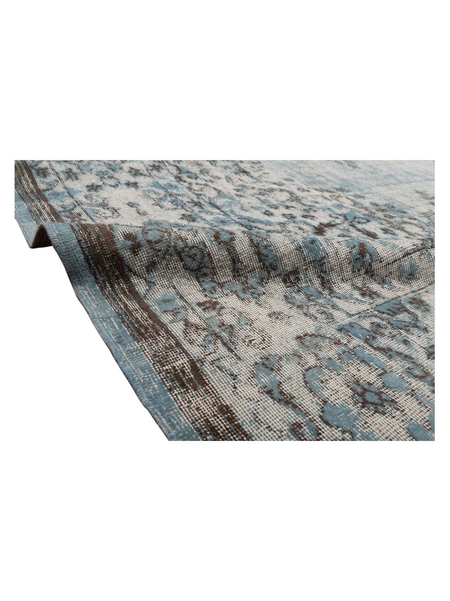 Vintage 125490 Light Blue 8.11x13.3 Hand Knotted Rug