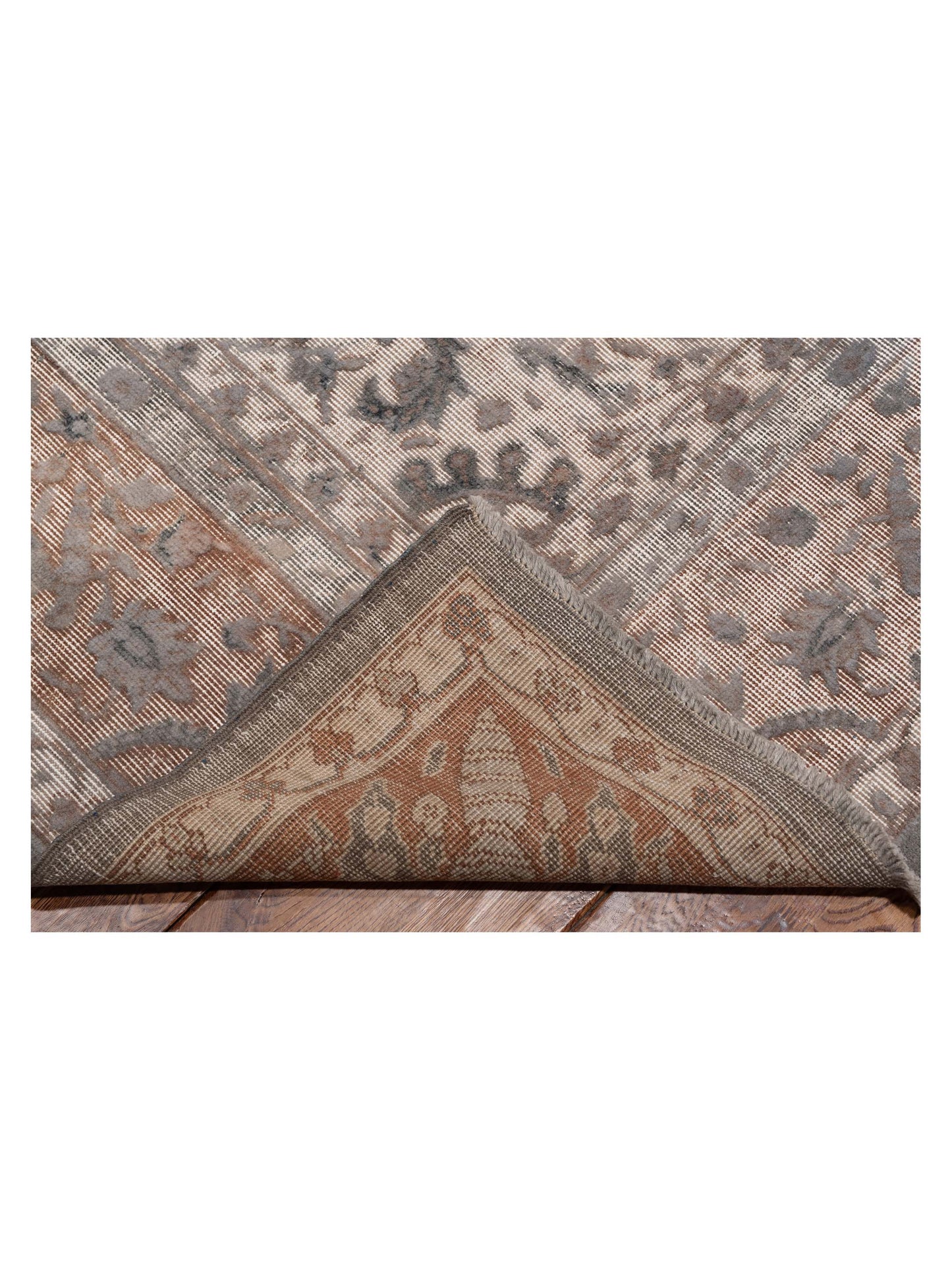 Vintage 125493 Light Gray 8.10x12.3 Hand Knotted Rug