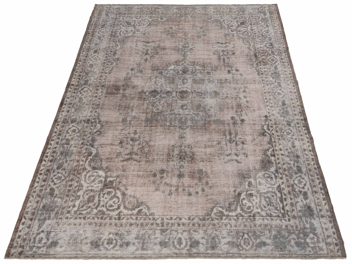Vintage 125497 Gray 8.6x11.3 Hand Knotted Rug