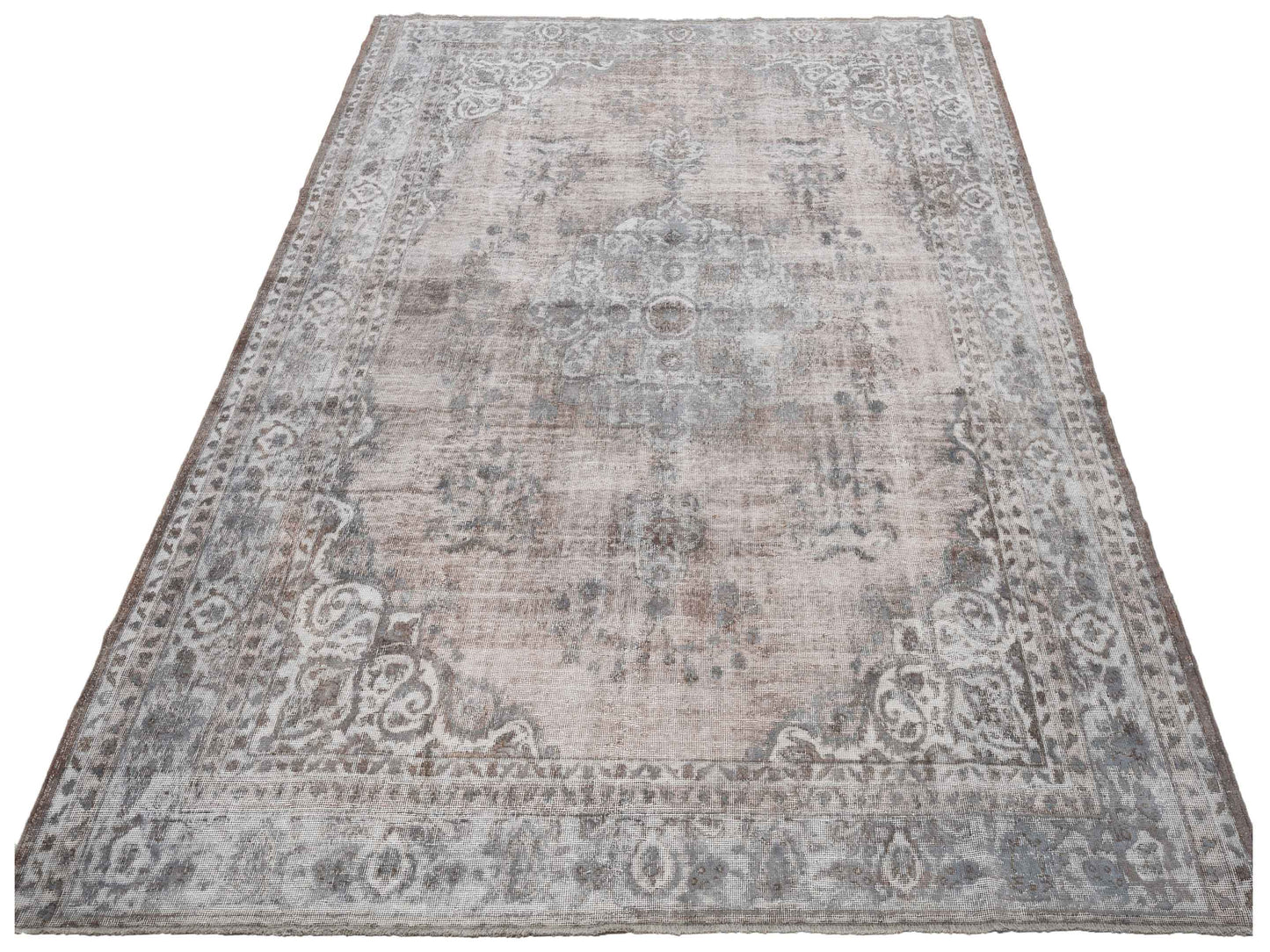 Vintage 125497 Gray 8.6x11.3 Hand Knotted Rug