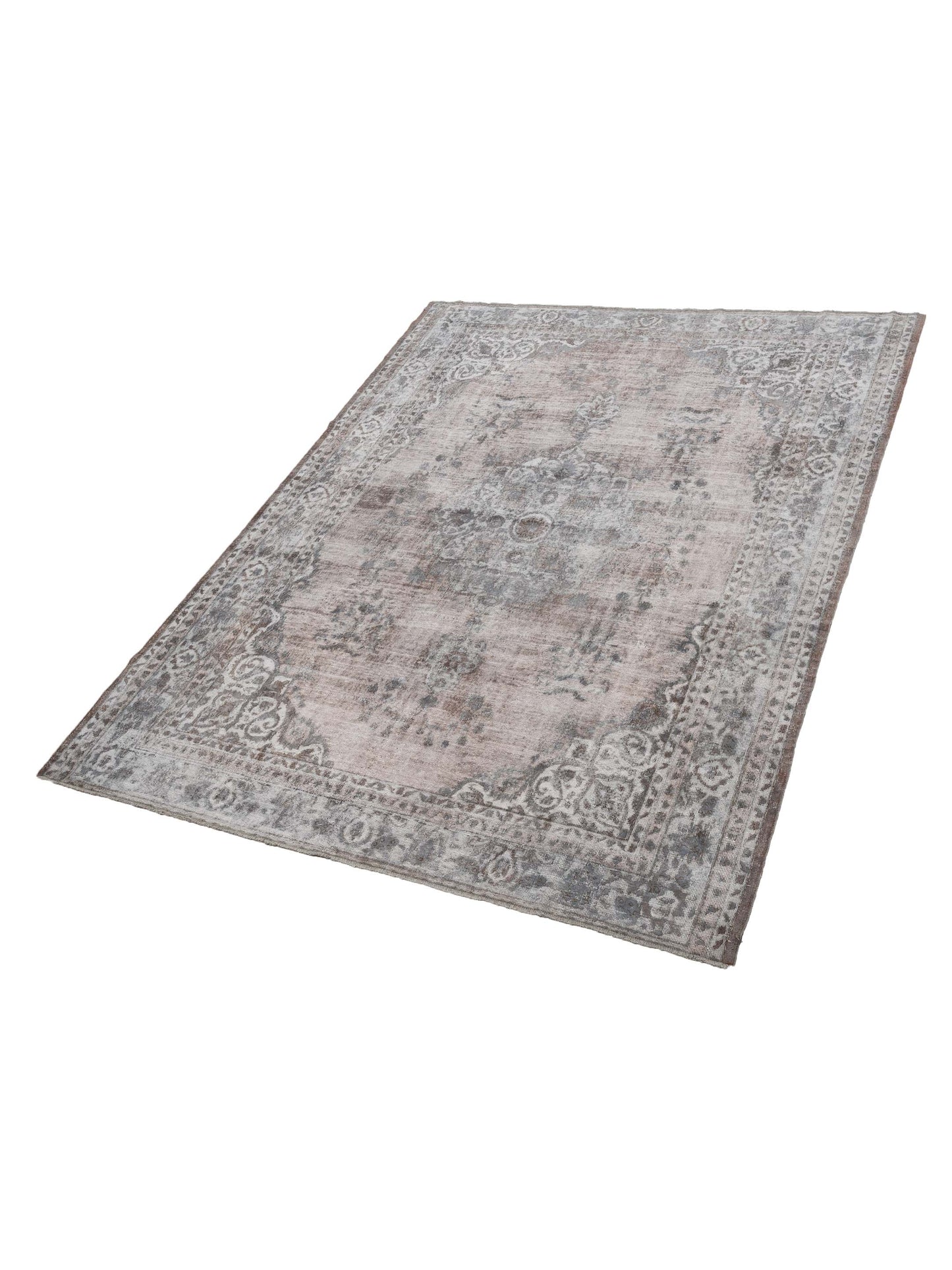 Vintage 125497 Gray 8.6x11.3 Hand Knotted Rug