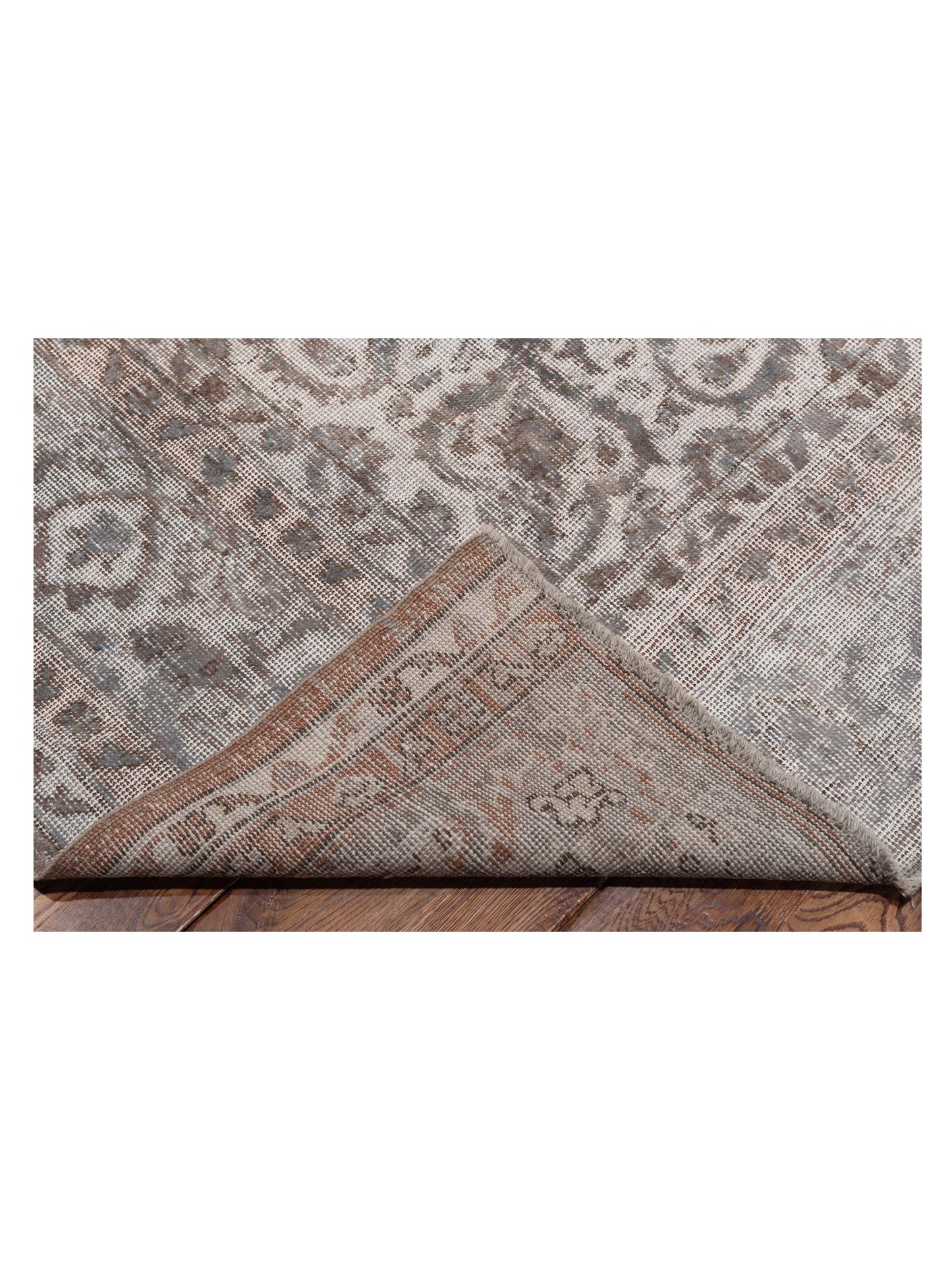 Vintage 125497 Gray 8.6x11.3 Hand Knotted Rug