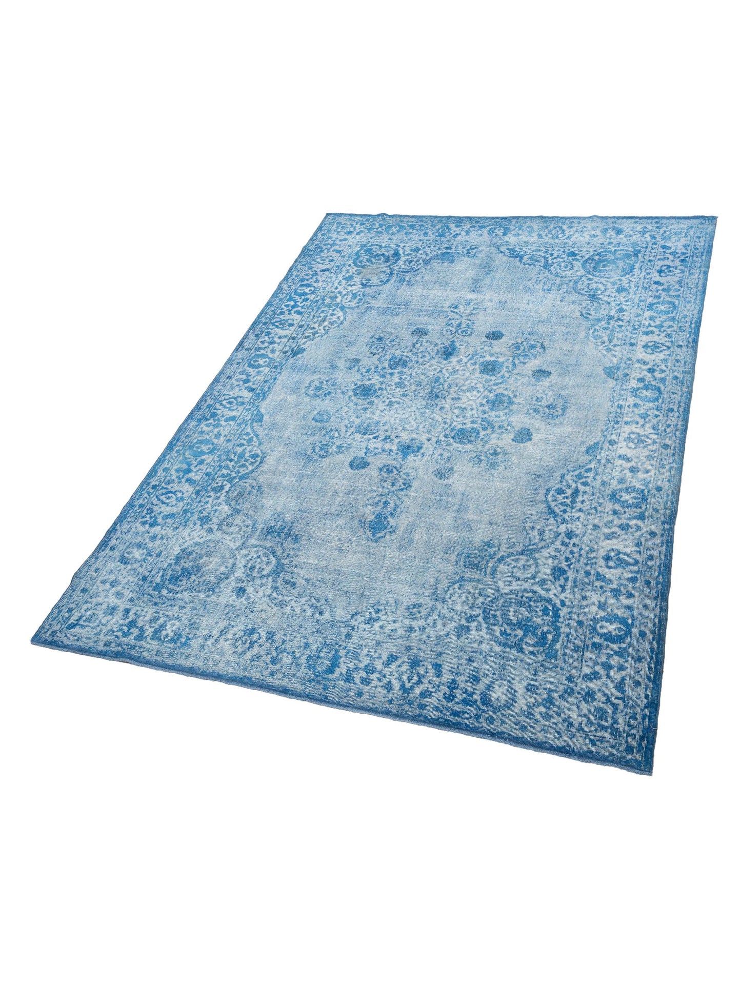 Vintage 125517 Blue 8.8x12.2 Hand Knotted Rug