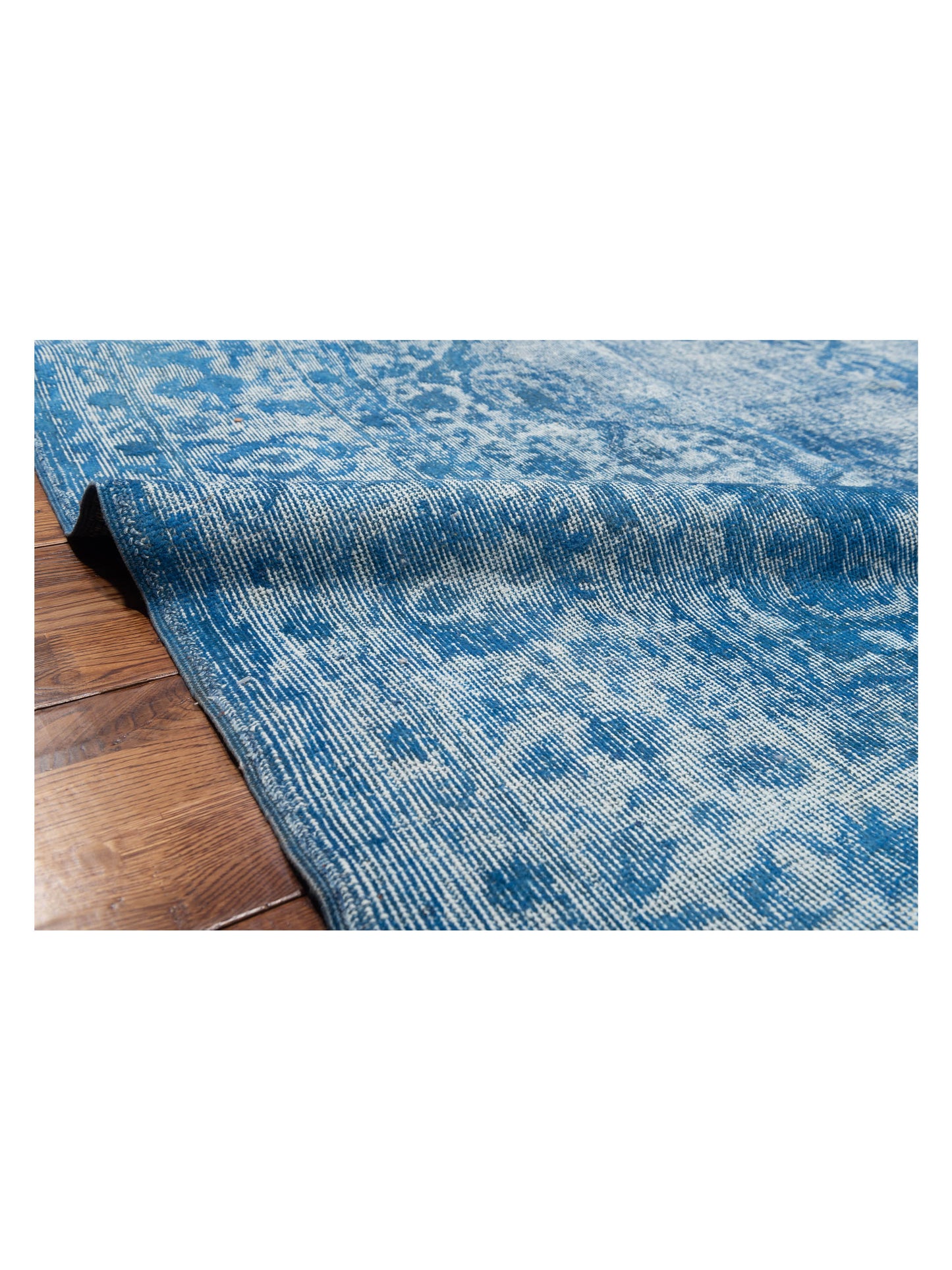 Vintage 125517 Blue 8.8x12.2 Hand Knotted Rug