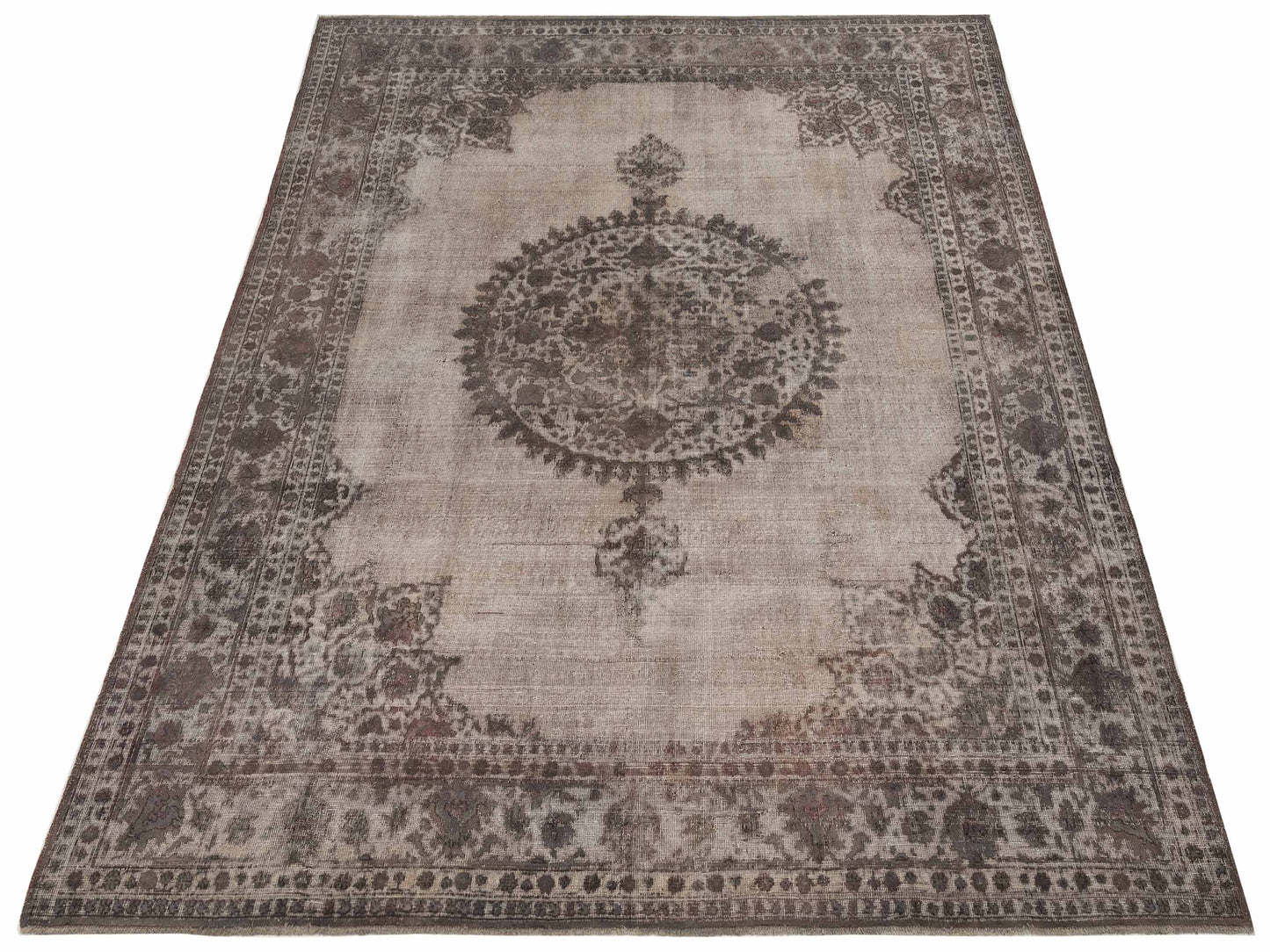 Vintage 125519 Light Gray 8.11x11.7 Hand Knotted Rug