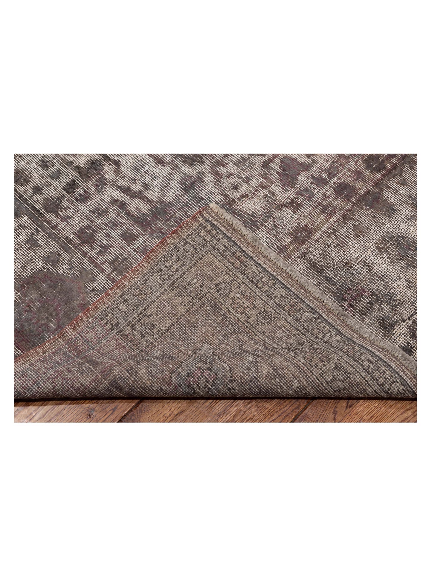 Vintage 125519 Light Gray 8.11x11.7 Hand Knotted Rug
