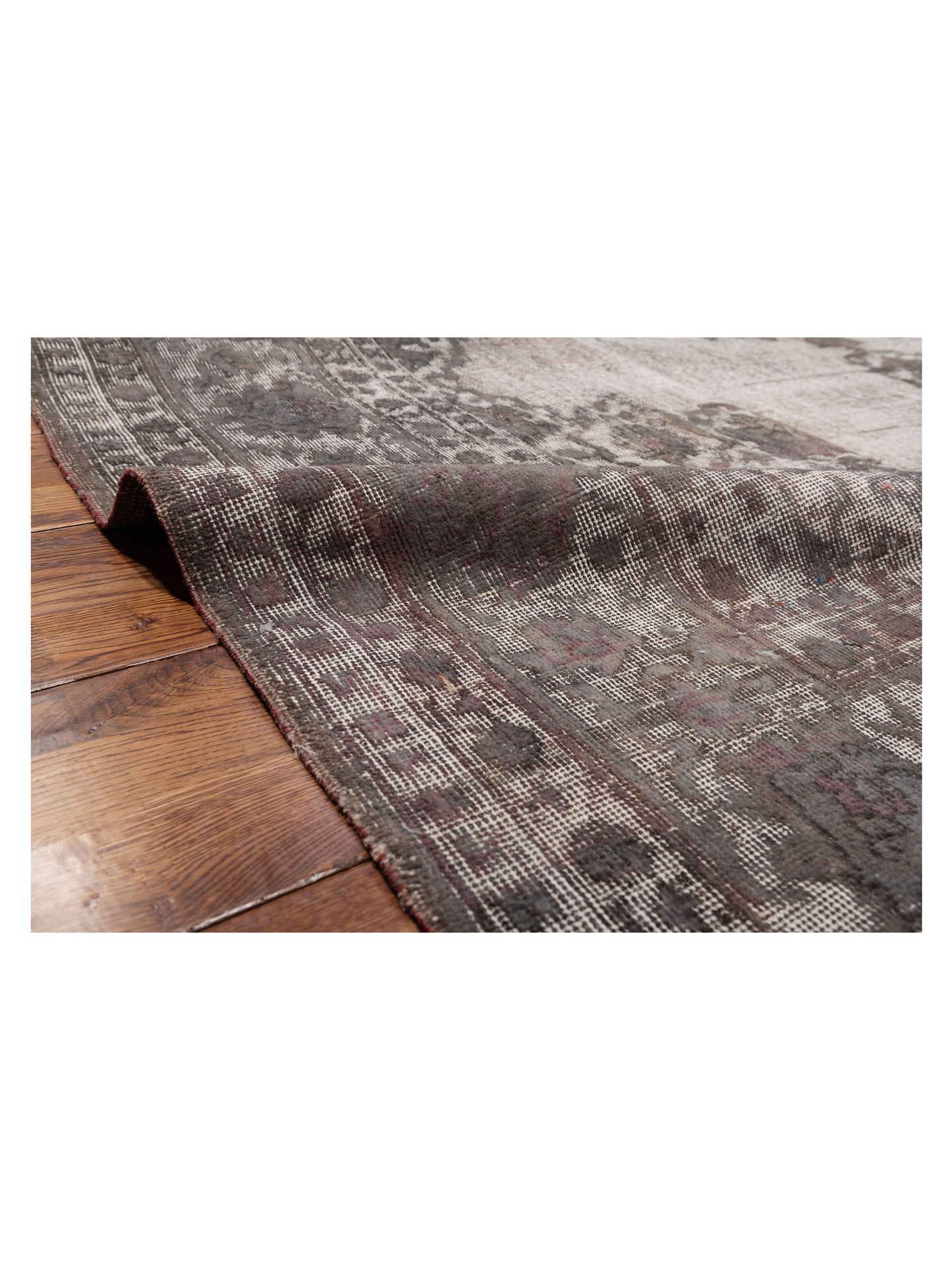Vintage 125519 Light Gray 8.11x11.7 Hand Knotted Rug