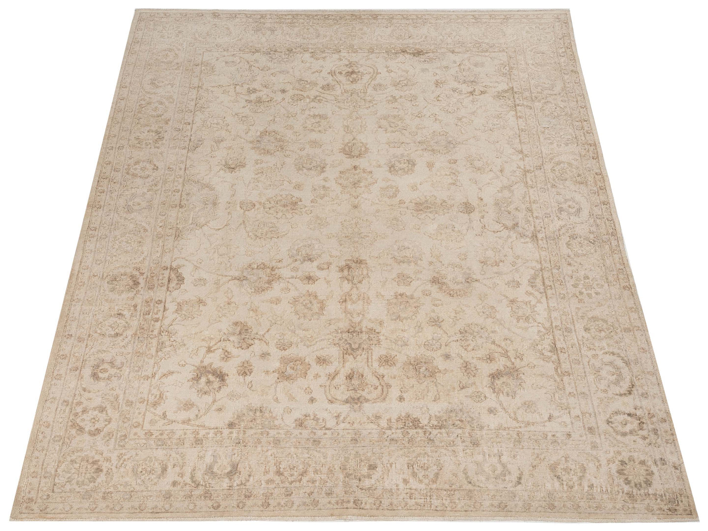 Vintage 125524 Ivory 8.5x11.2 Hand Knotted Rug