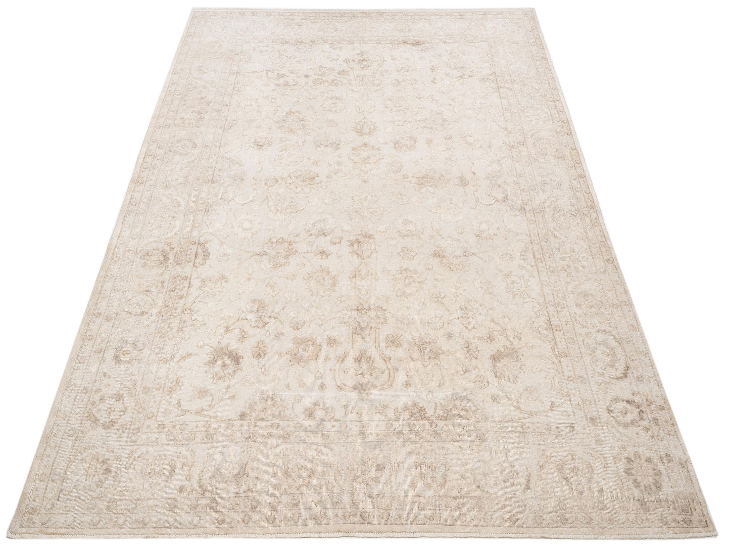 Vintage 125524 Ivory 8.5x11.2 Hand Knotted Rug