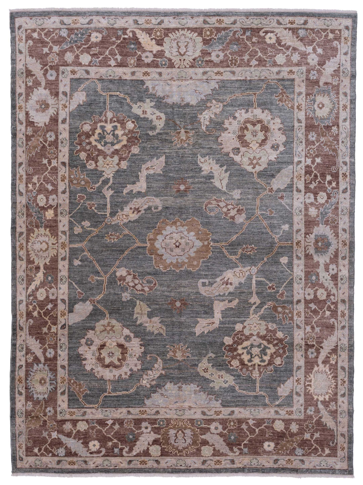 Anadol Angora Oushak  Green Brown Traditional