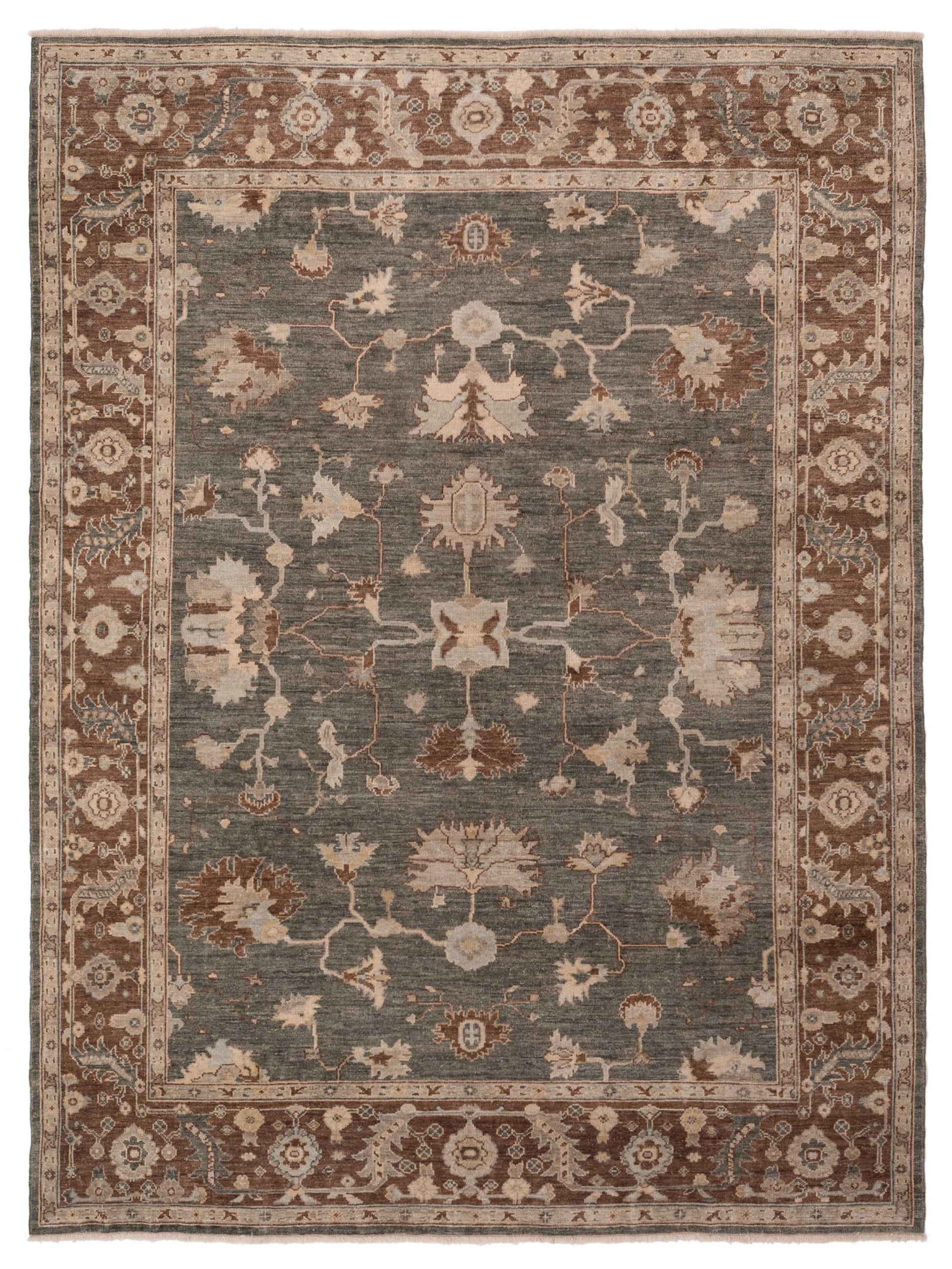 Anadol Angora Oushak  Green Brown Traditional