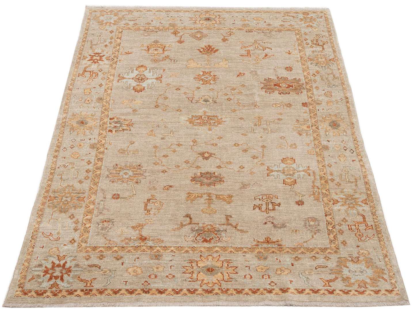 Angora Oushak 125576 Silver Silver 6x8.3 Hand Knotted Rug