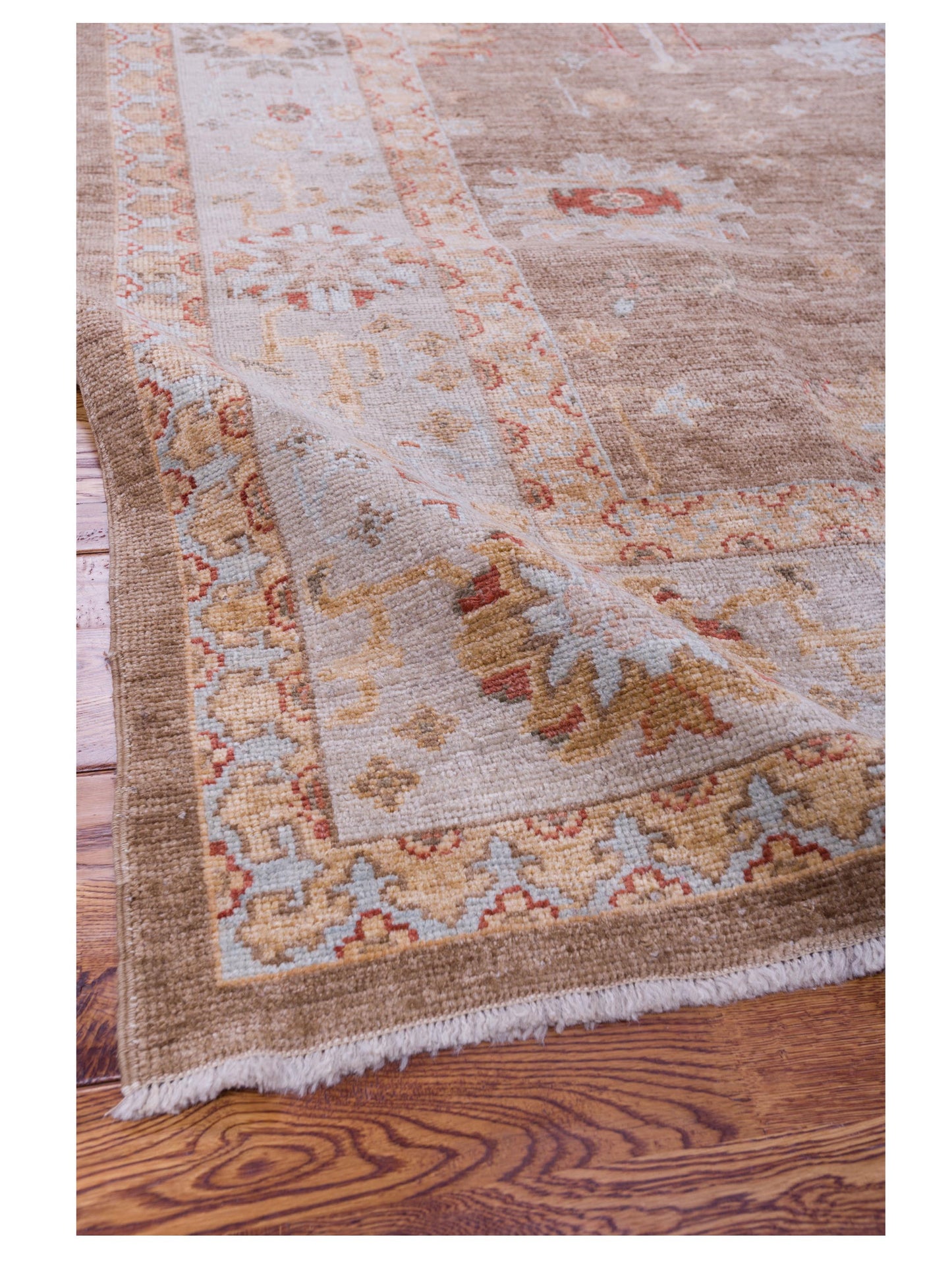 Angora Oushak 125577 Brown Silver 7.9x9.3 Hand Knotted Rug