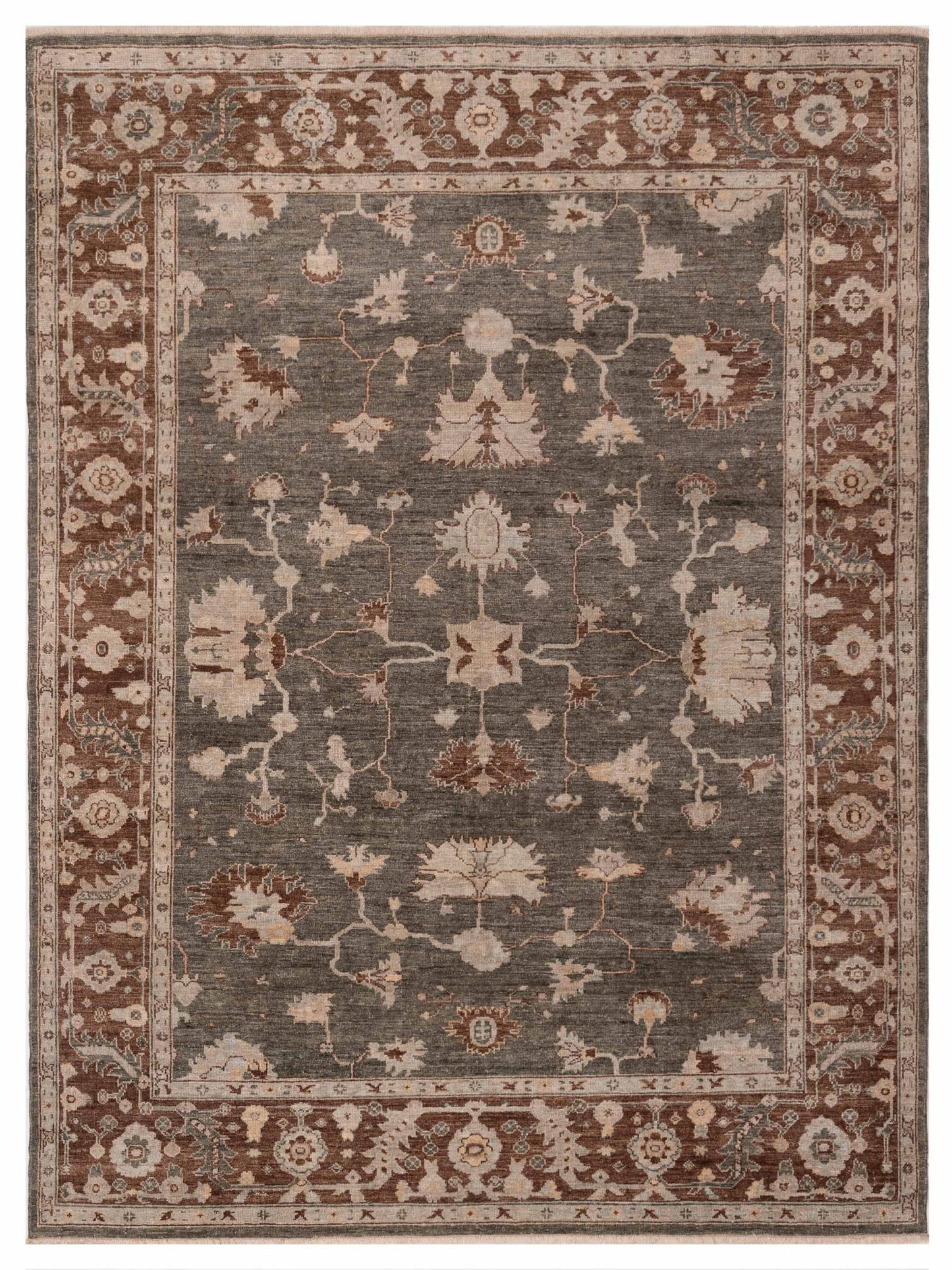 Anadol Angora Oushak  Green Brown Traditional