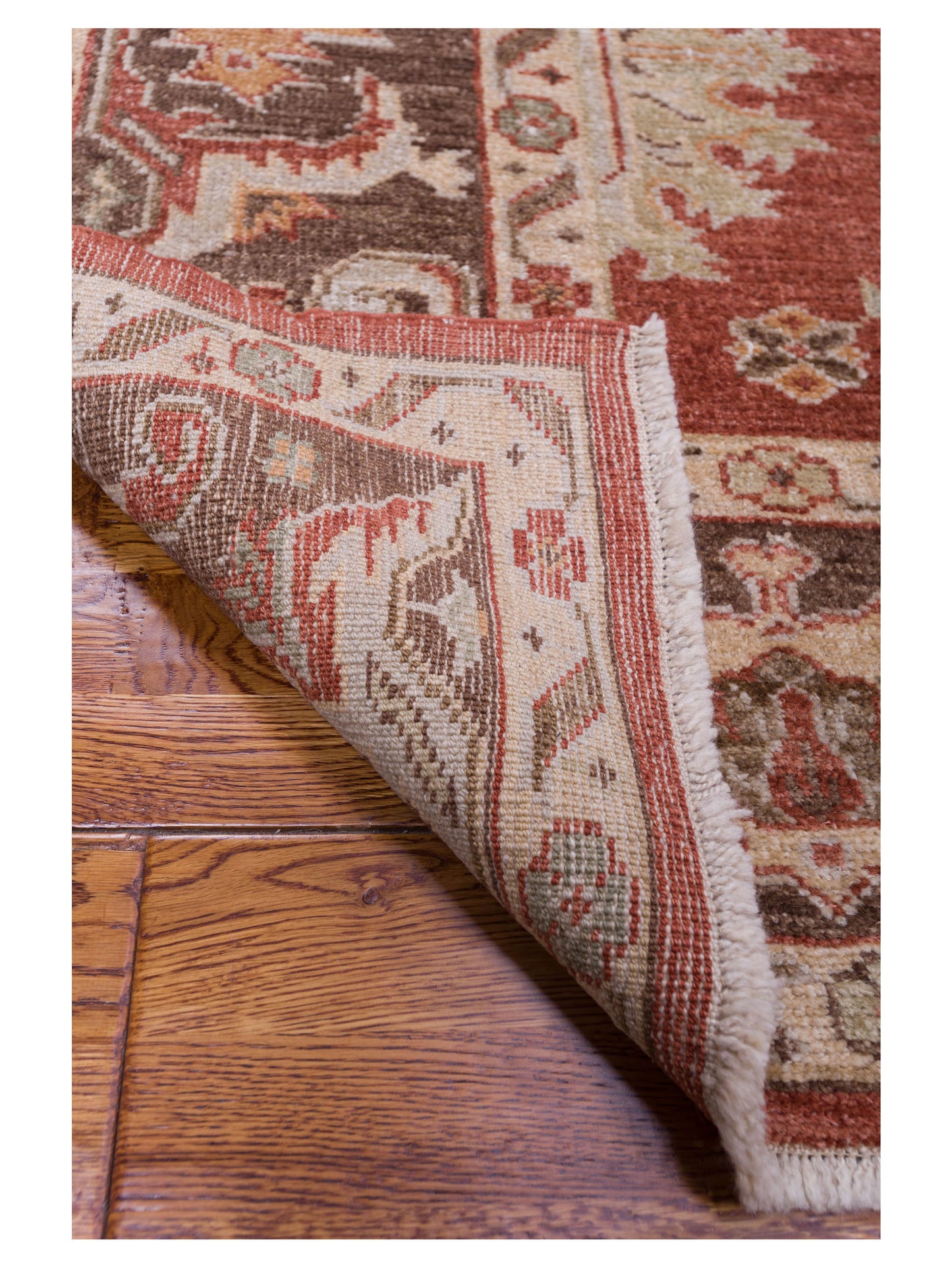 Angora Oushak 125584 Rust Brown 7.10x8.8 Hand Knotted Rug