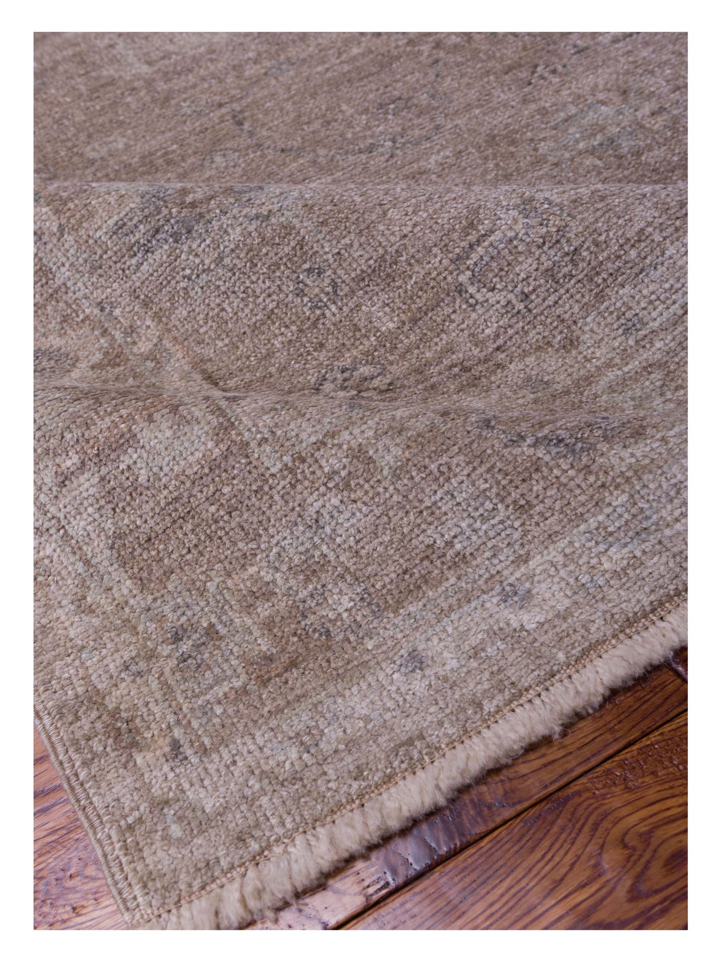 Angora Oushak 125618 Beige Dark Gray 3.10x5.5 Hand Knotted Rug