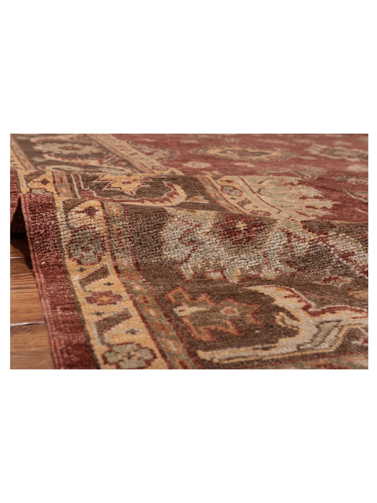 Angora Oushak 125752 Rust Brown 8.7x10.9 Hand Knotted Rug