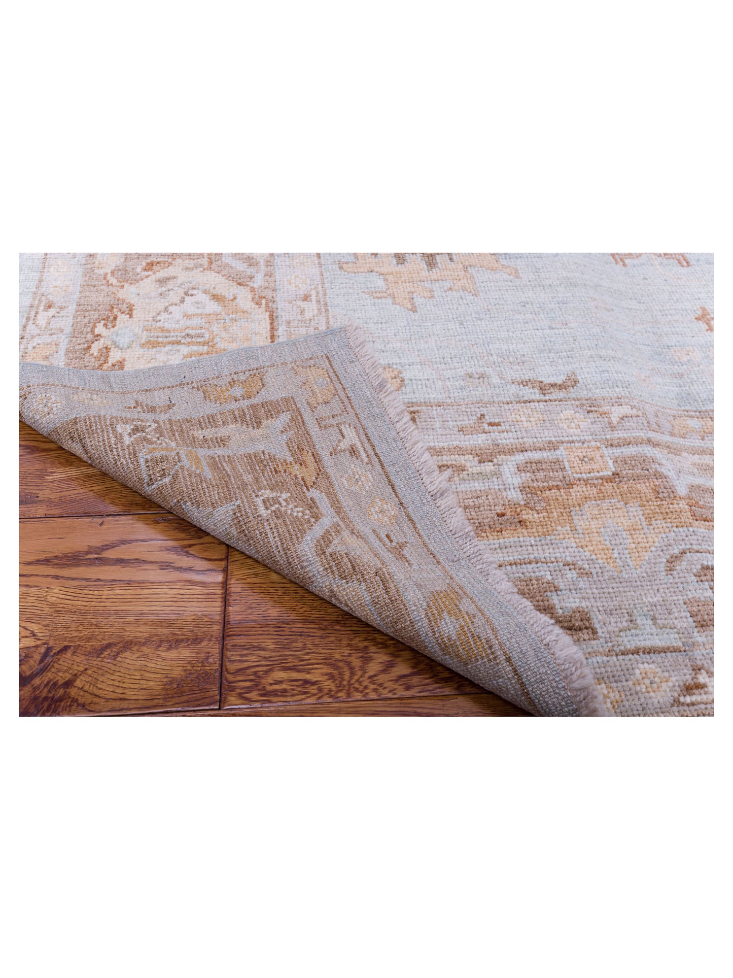 Angora Oushak 125770 Blue Brown 7.10x9.9 Hand Knotted Rug