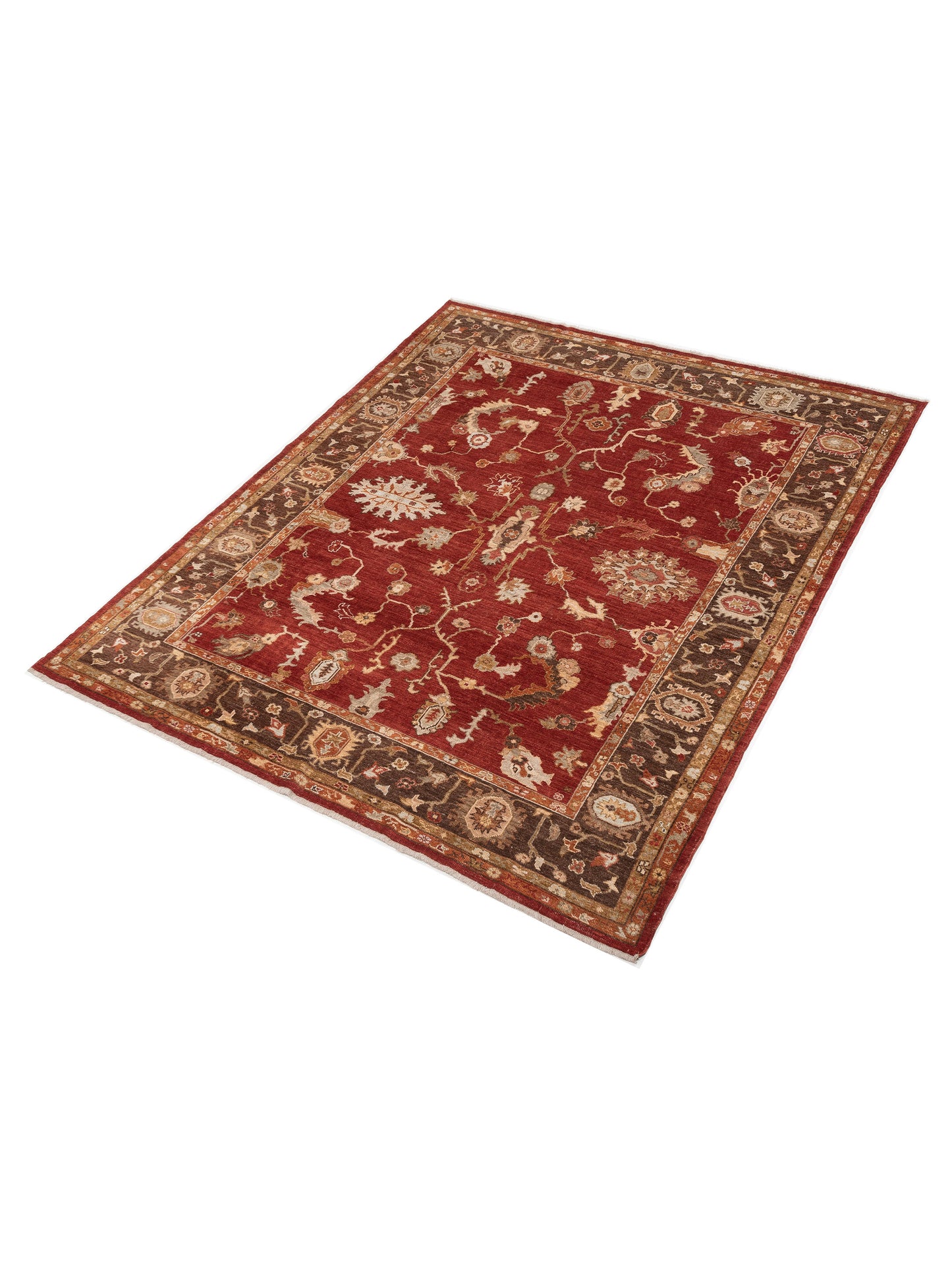 Angora Oushak 125805 Red Brown 8.9X10.8 Hand Knotted Rug