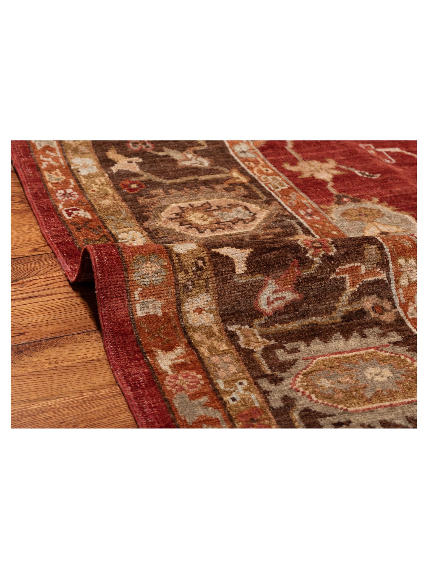 Angora Oushak 125805 Red Brown 8.9X10.8 Hand Knotted Rug