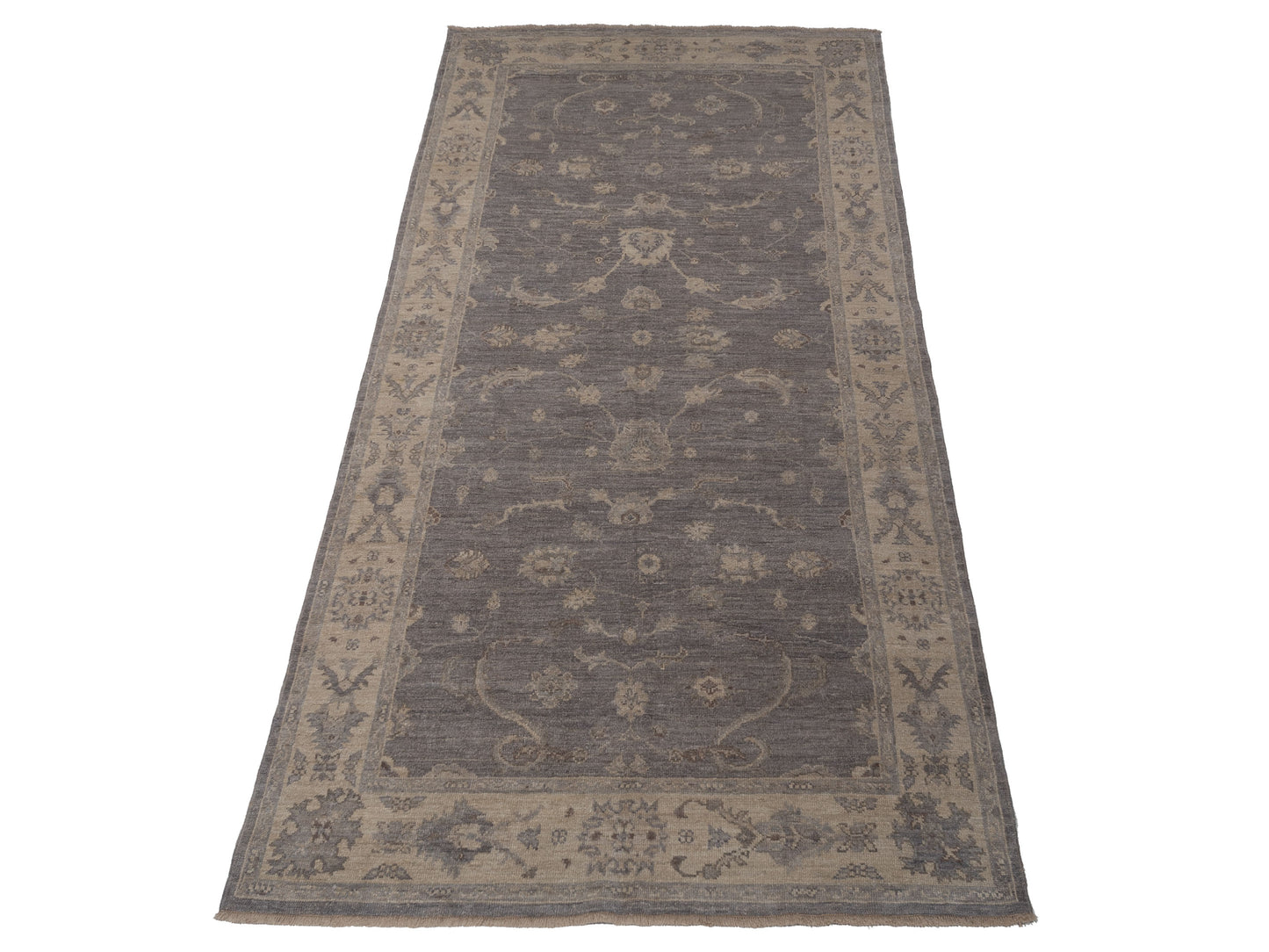 Angora Oushak 125815 Gray Ivory 6.2x12.5 Hand Knotted Rug