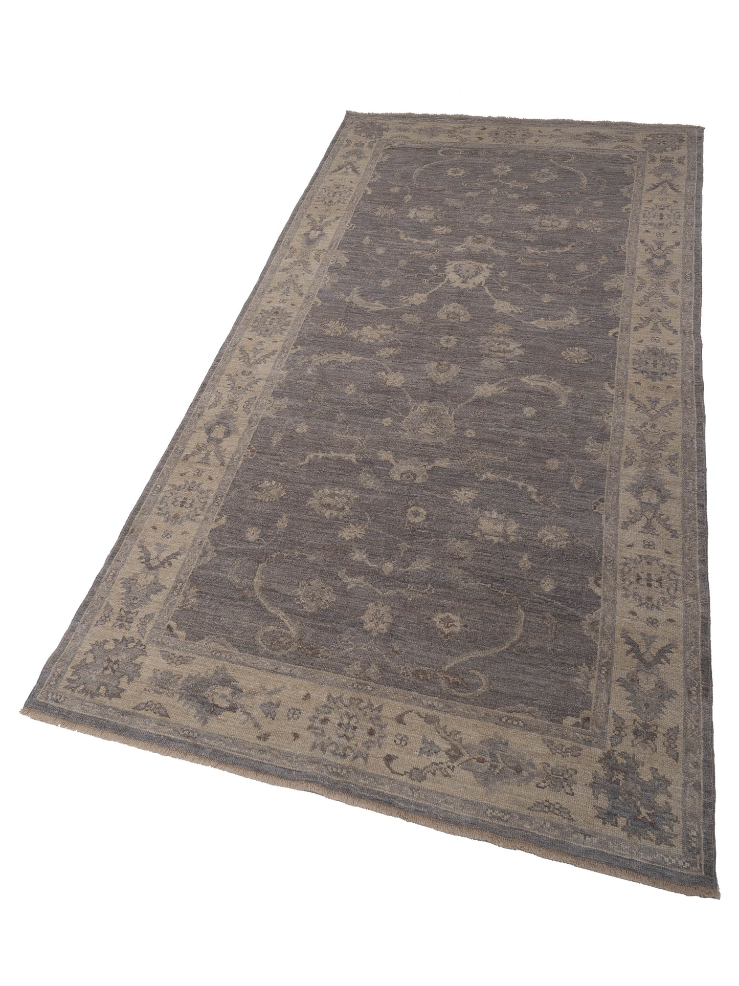 Angora Oushak 125815 Gray Ivory 6.2x12.5 Hand Knotted Rug