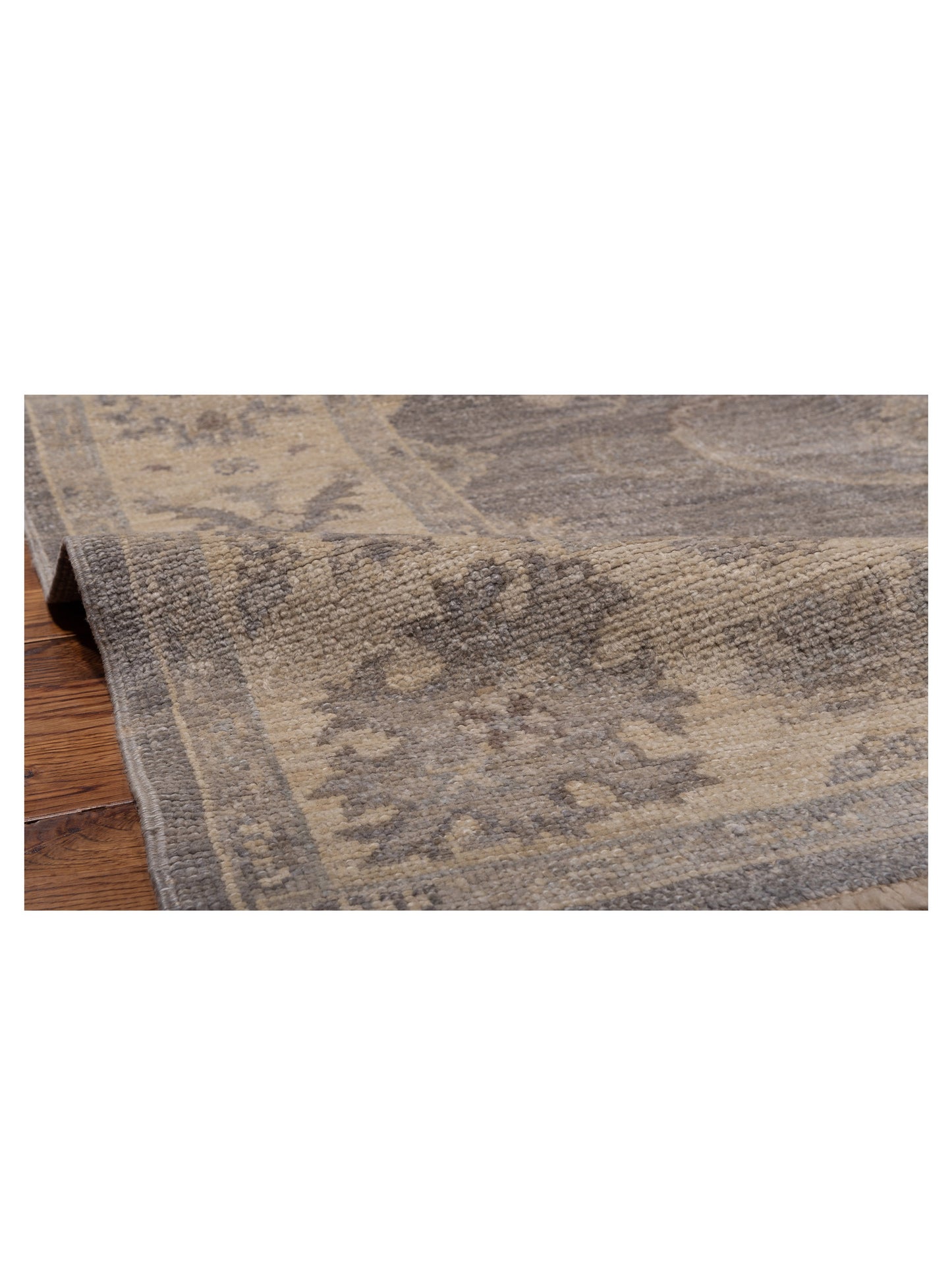Angora Oushak 125815 Gray Ivory 6.2x12.5 Hand Knotted Rug