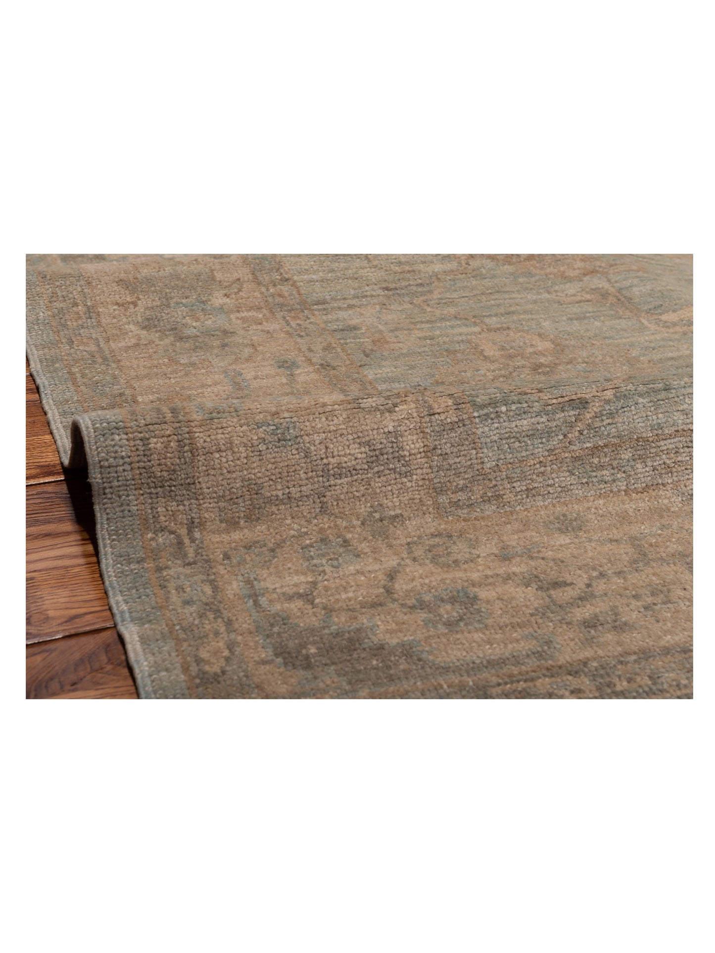 Angora Oushak 125817 Light Green Beige 6x11.3 Hand Knotted Rug