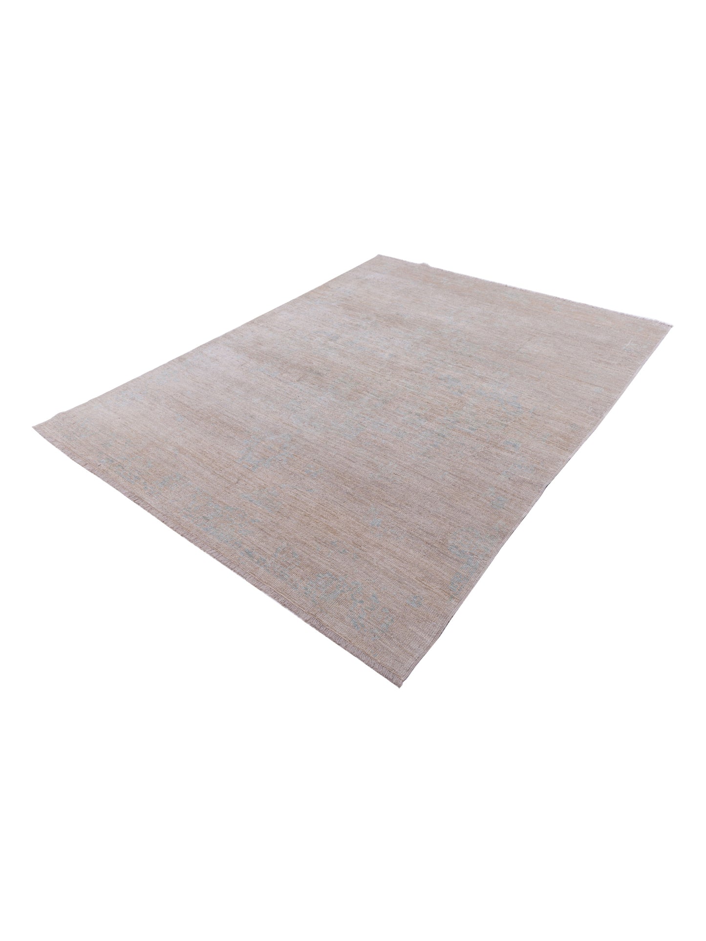 Angora Oushak 125820 Silver Ice Blue 5.11x7.11 Hand Knotted Rug