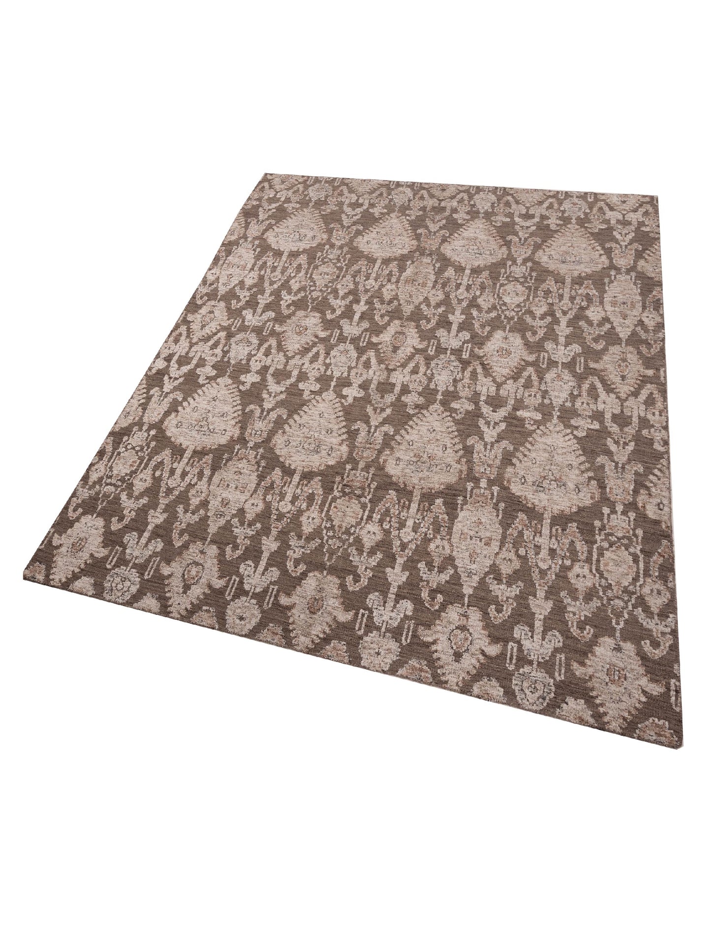 Agra 125871 Brown 9.2x12.1 Hand Knotted Rug