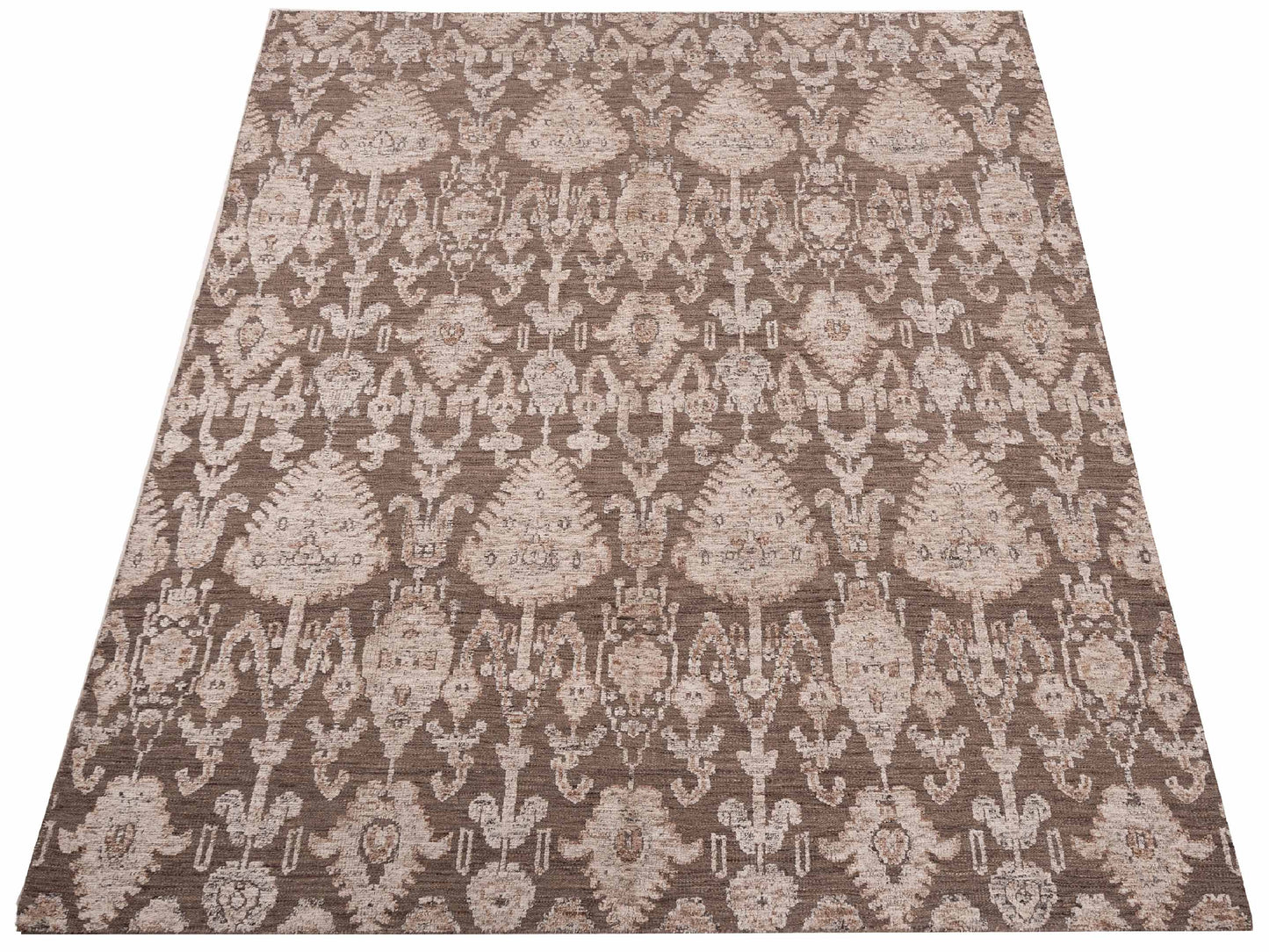Agra 125871 Brown 9.2x12.1 Hand Knotted Rug