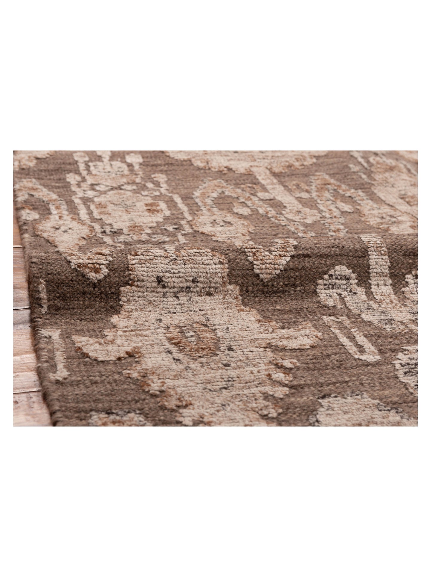 Agra 125871 Brown 9.2x12.1 Hand Knotted Rug