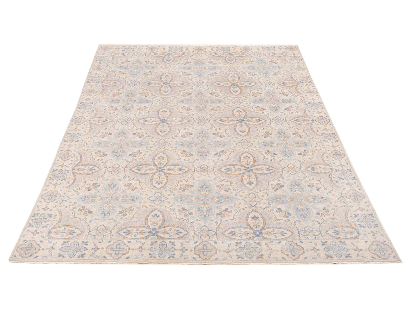Andalusia 125893 Ivory Blue 9.3x11.10 Hand Knotted Rug
