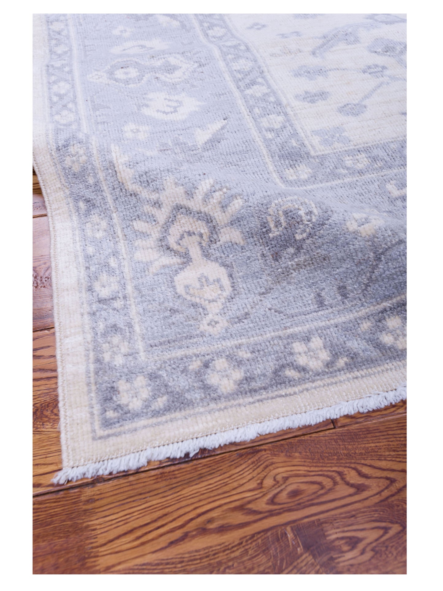 Anadol Oushak Zile Ivory Gray 7.11x9.10 Hand Knotted Rug