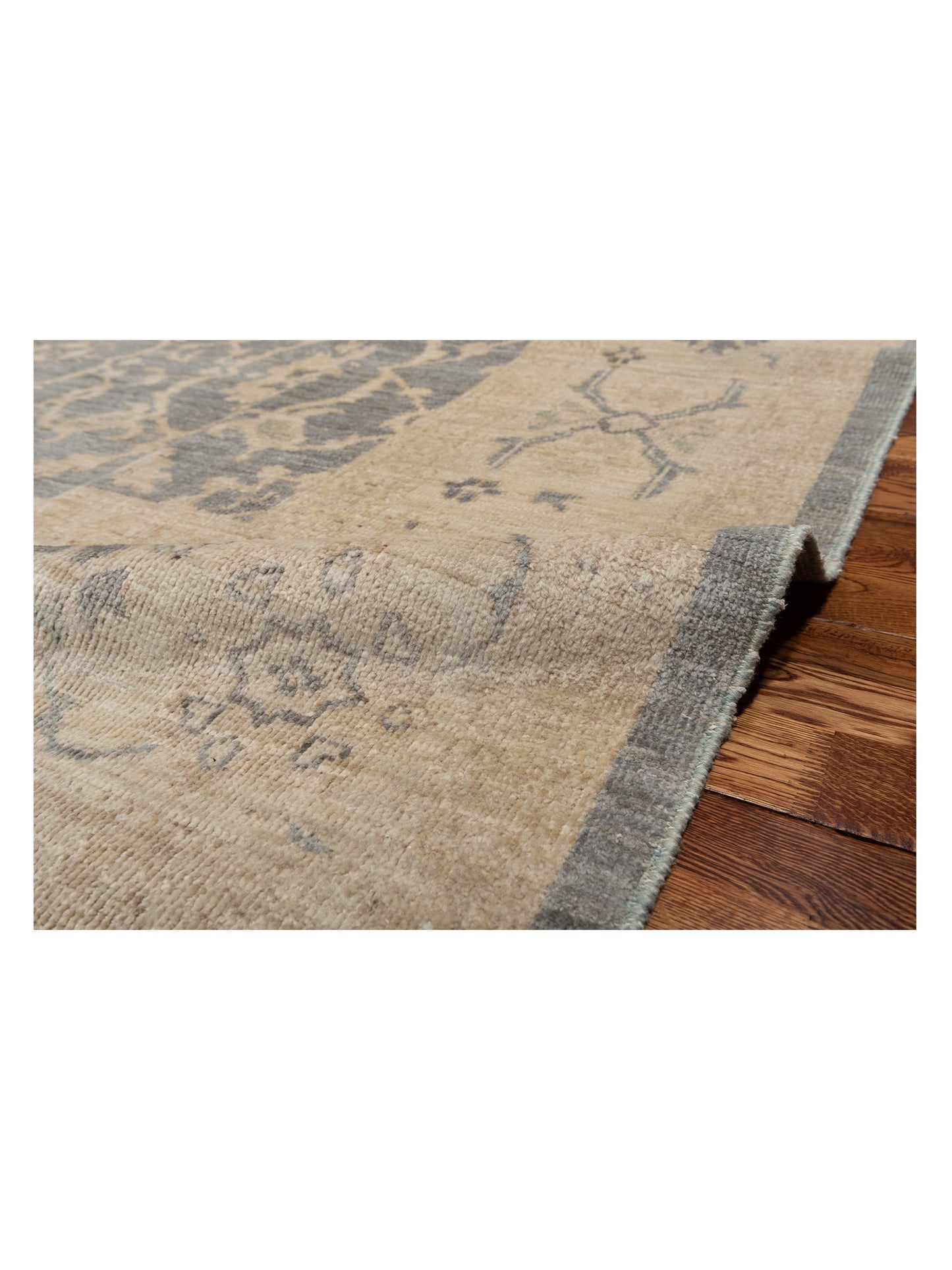 Angora Oushak 125959 Gray Beige 8.11x11.6 Hand Knotted Rug