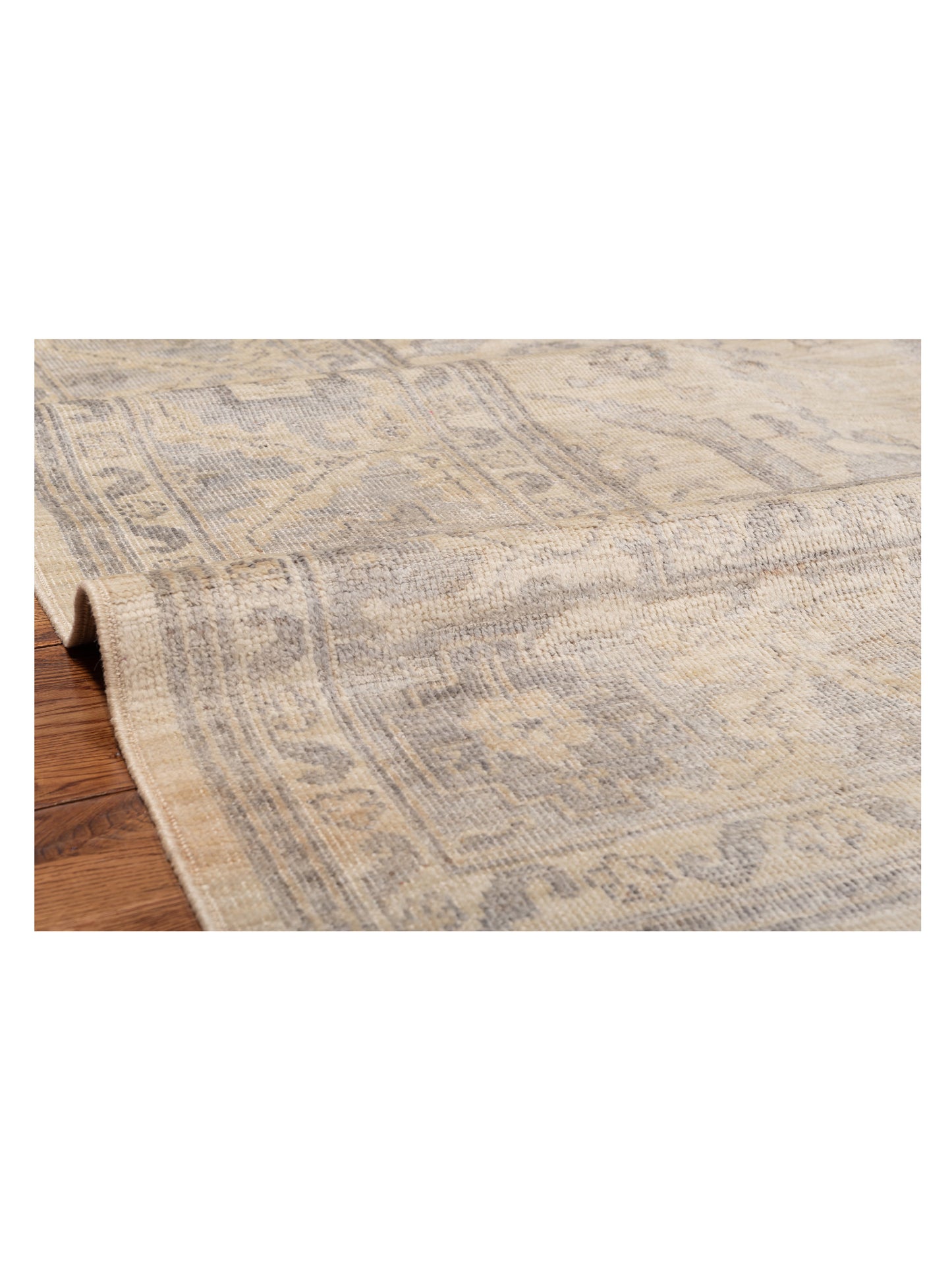 Anadol Oushak Akane Ivory Silver 8.10x11.10 Hand Knotted Rug