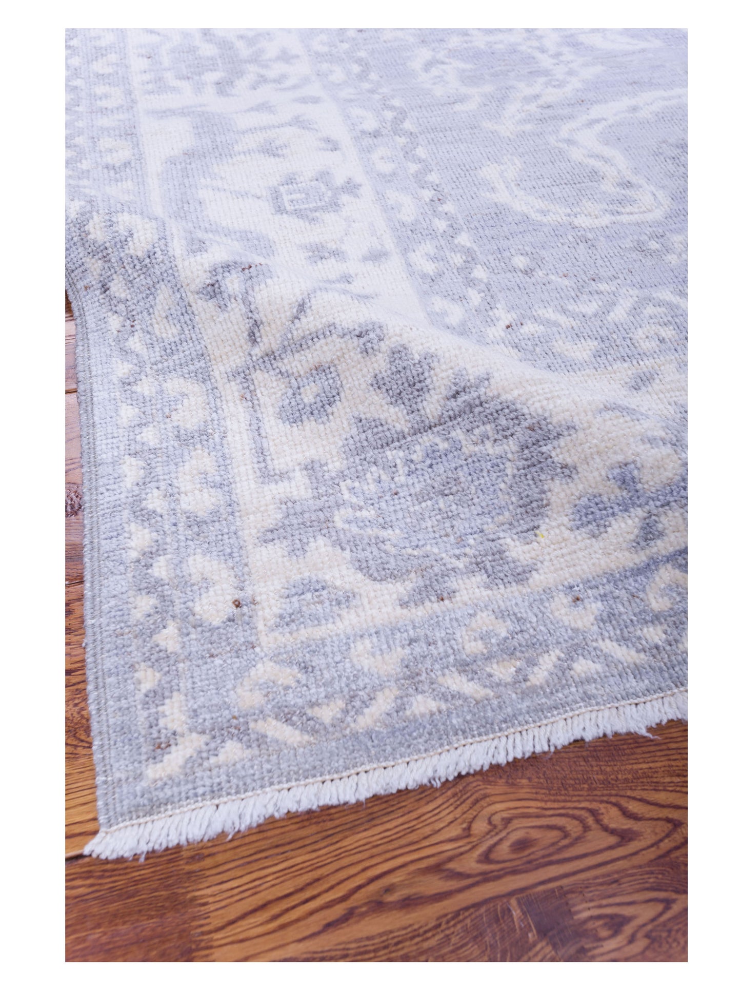 Anadol Oushak Ela Gray Ivory 8.1x9.9 Hand Knotted Rug