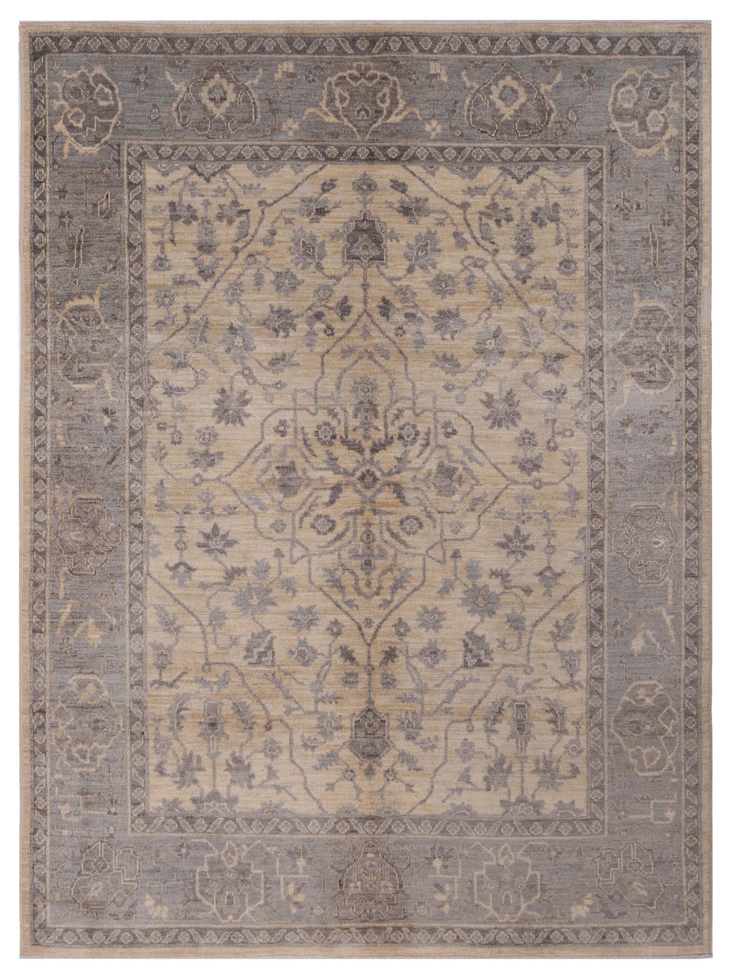Pasha Anadol Oushak Ivory Gray Traditional