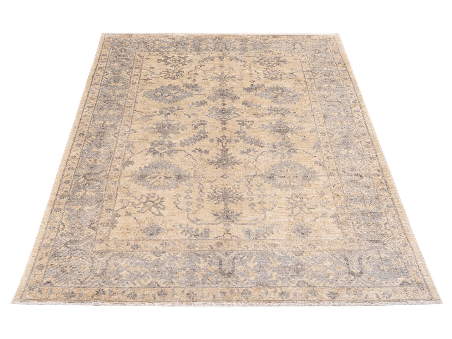 Angora Oushak 126016 Ivory Ivory 7.11x9.11 Hand Knotted Rug