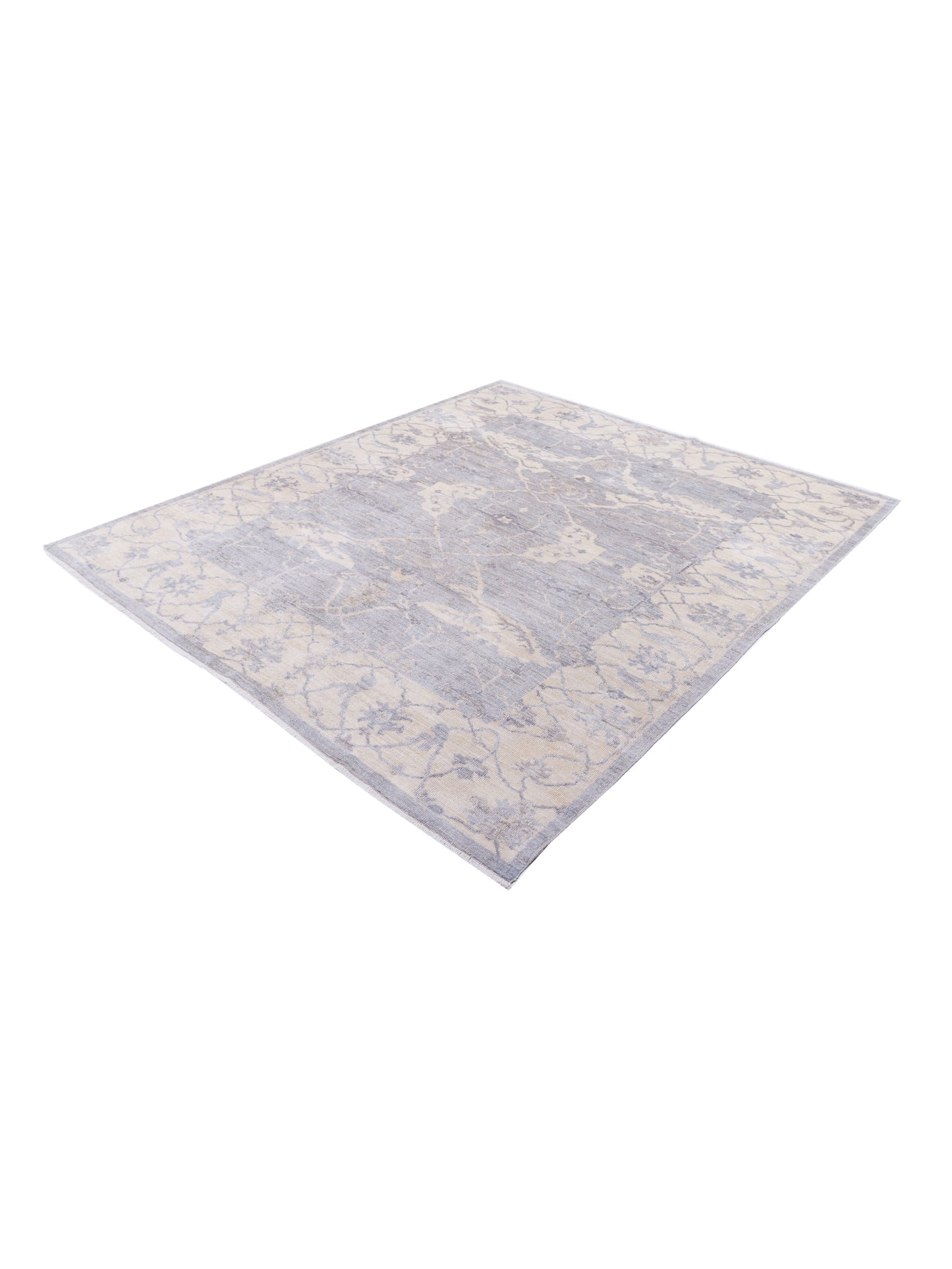 Anadol Oushak Toros Gray Ivory 8.2x9.10 Hand Knotted Rug