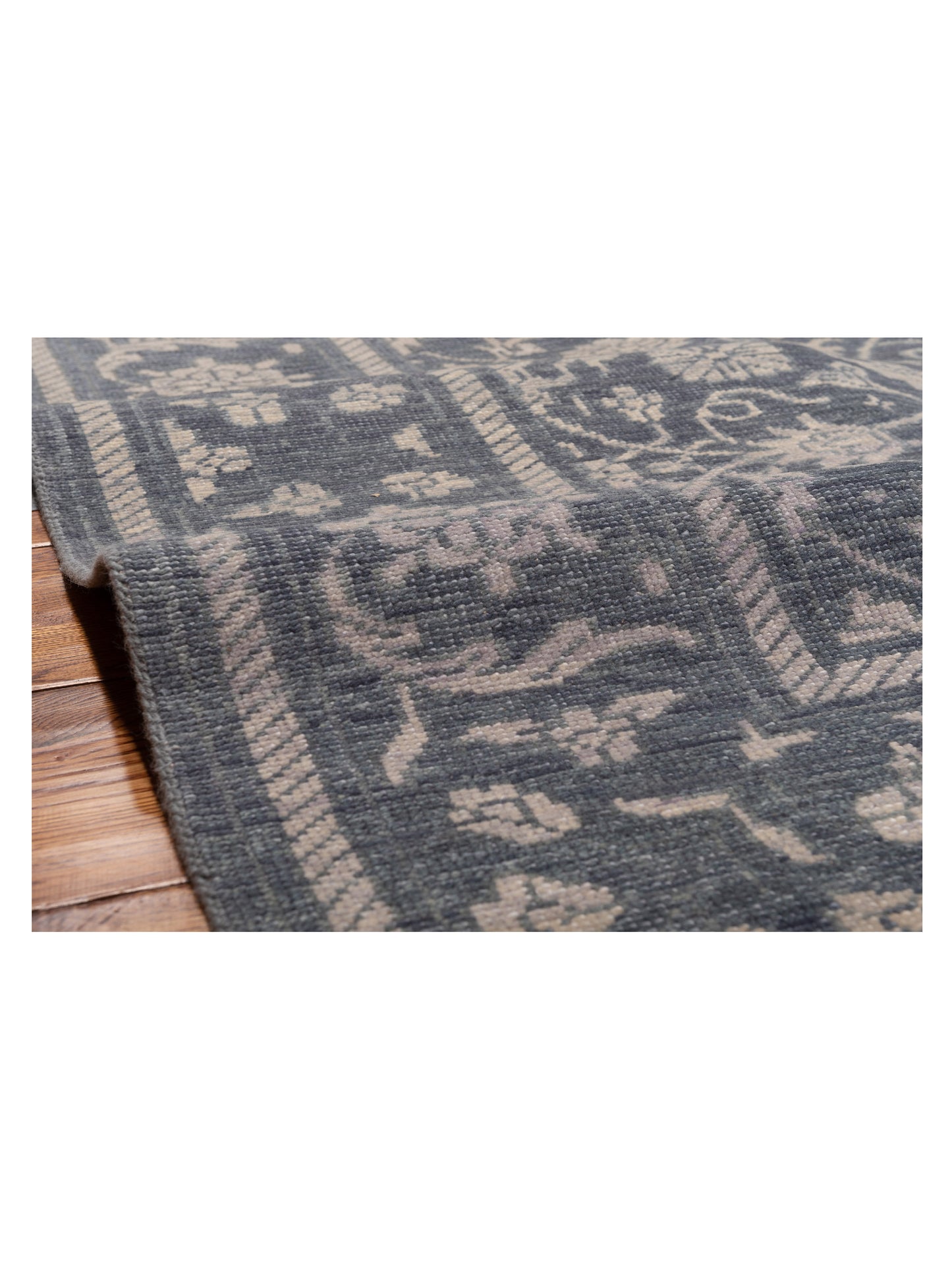 Oushak Shah 126092 Gray 7.9x9.9 Hand Knotted Rug