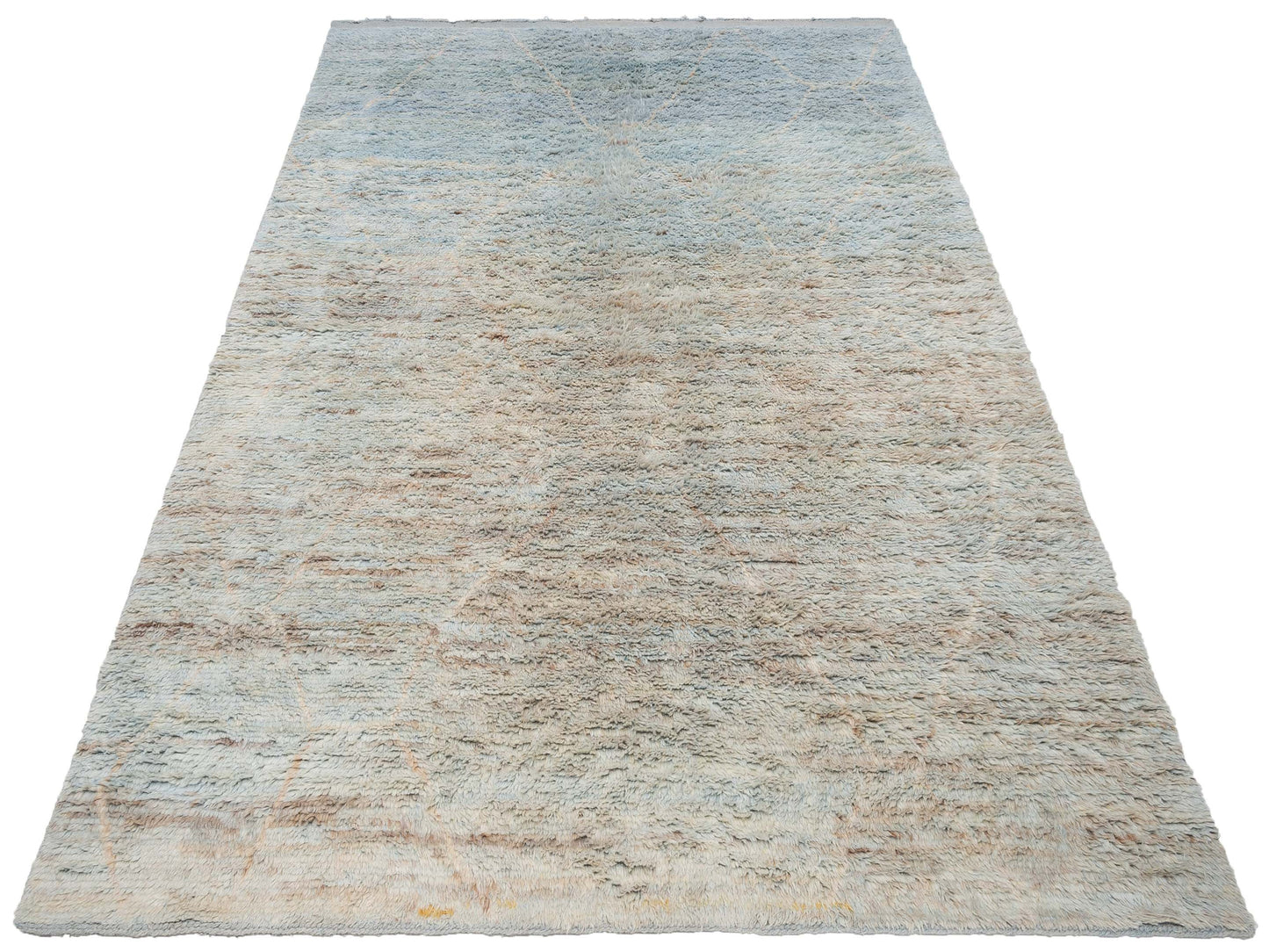 Berber Efes Ice Blue Ivory 9.3x12 Hand Knotted Rug