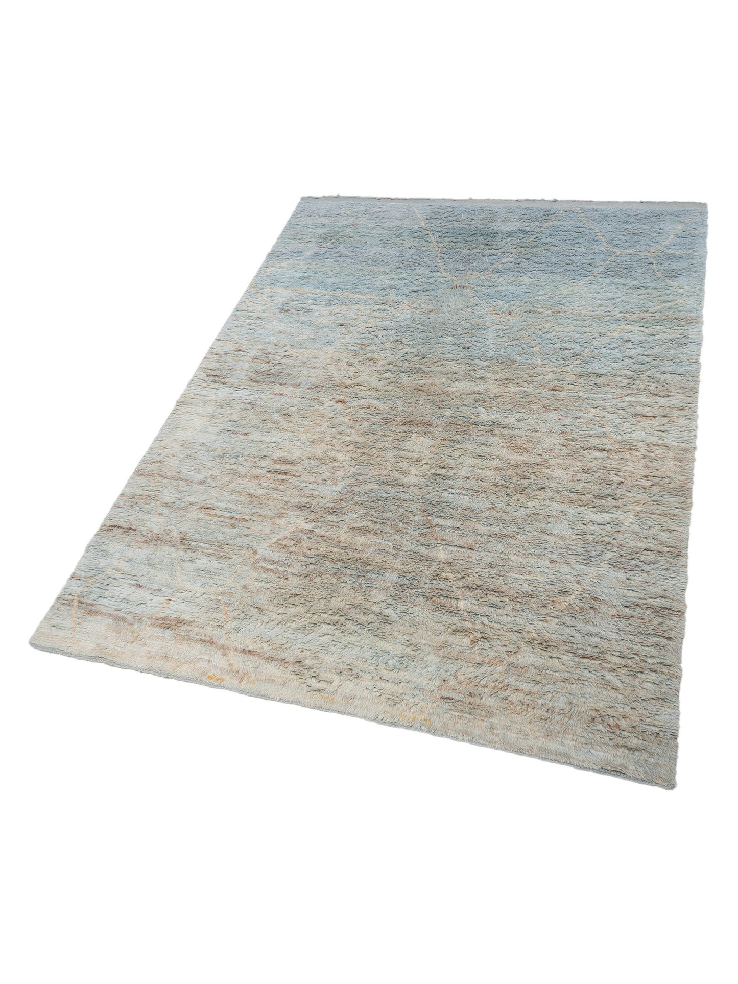 Berber Efes Ice Blue Ivory 9.3x12 Hand Knotted Rug