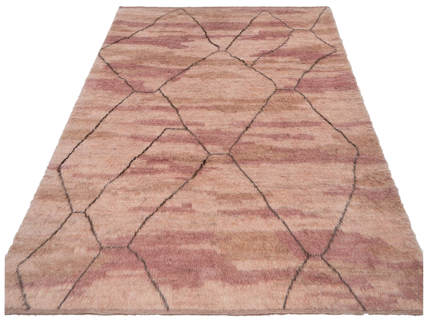Berber Efes Pink Brown 9.5x11.7 Hand Knotted Rug
