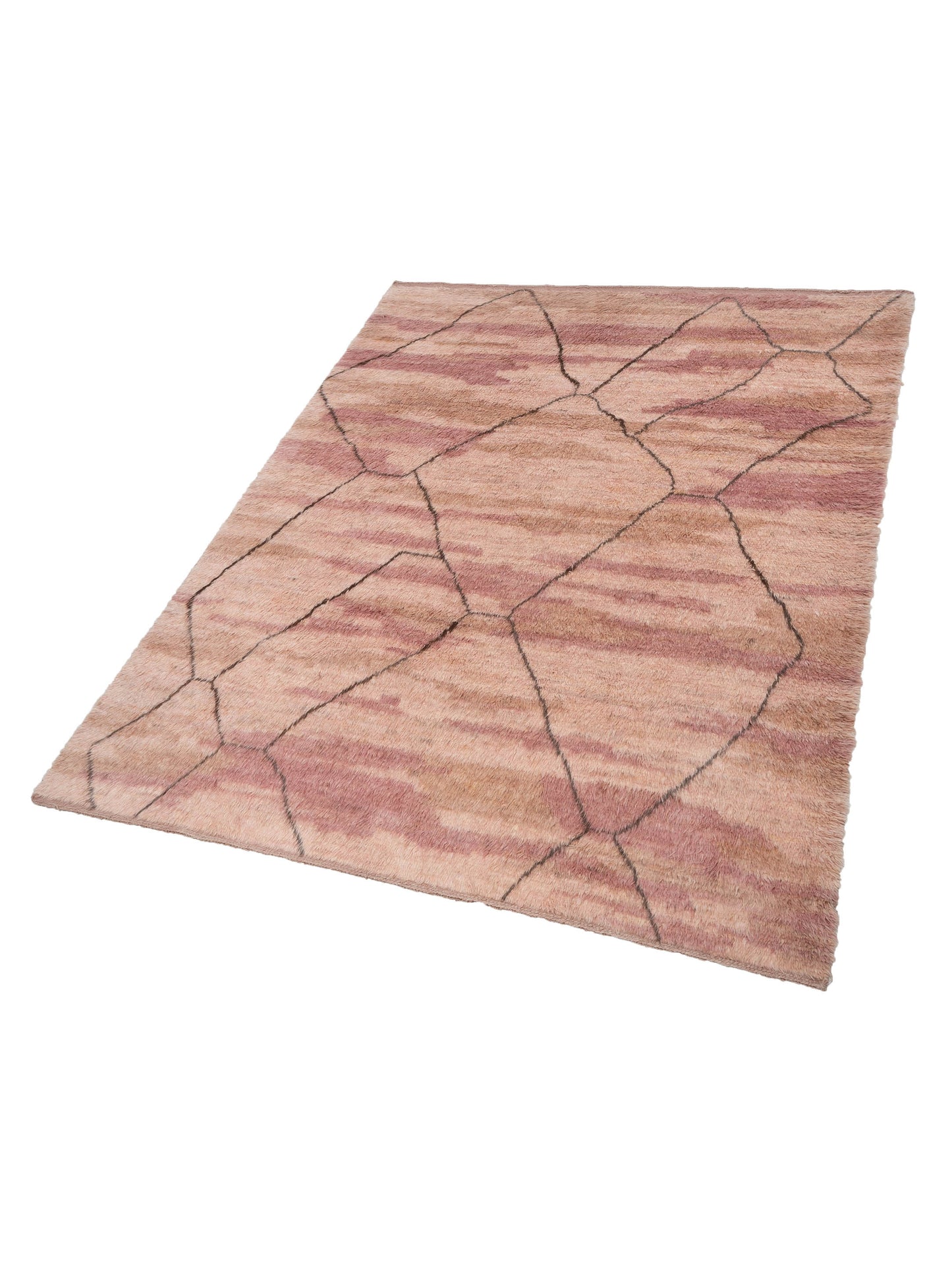 Berber Efes Pink Brown 9.5x11.7 Hand Knotted Rug