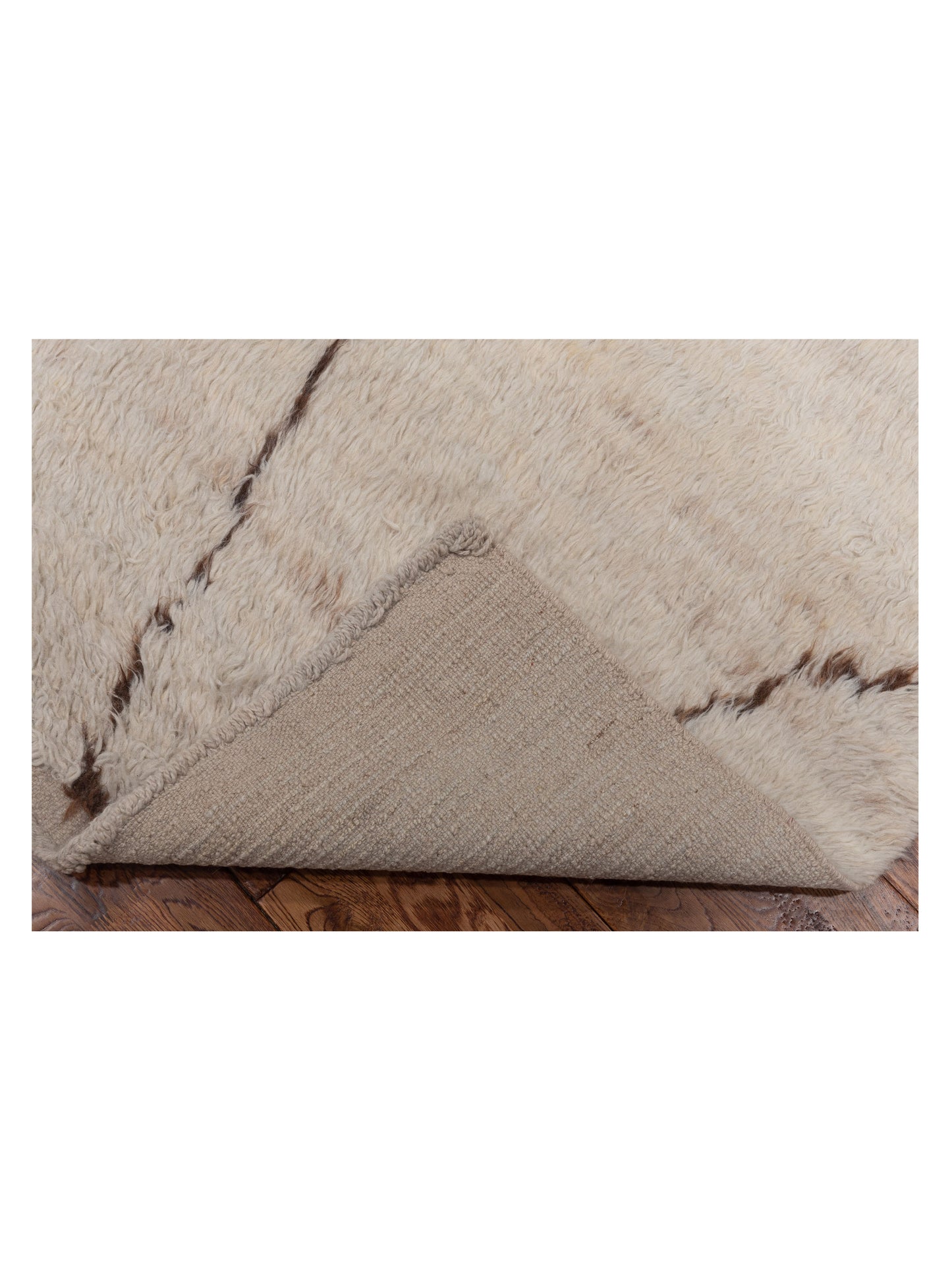 Berber Efes Ivory Brown 5.2x8.3 Hand Knotted Rug