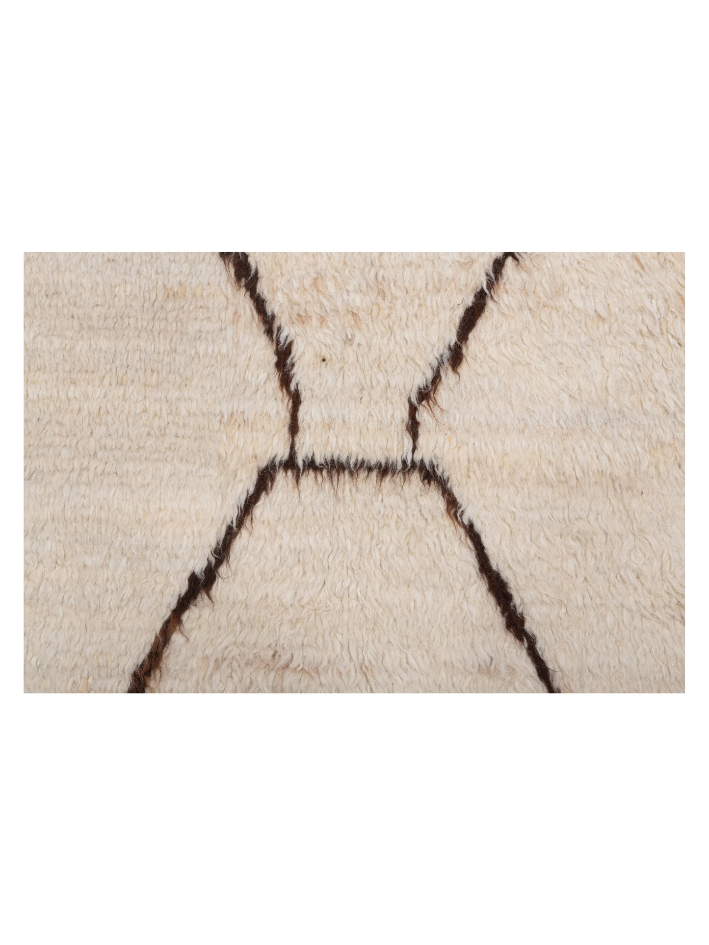Berber Efes Ivory Dark Brown 6.3x9.8 Hand Knotted Rug