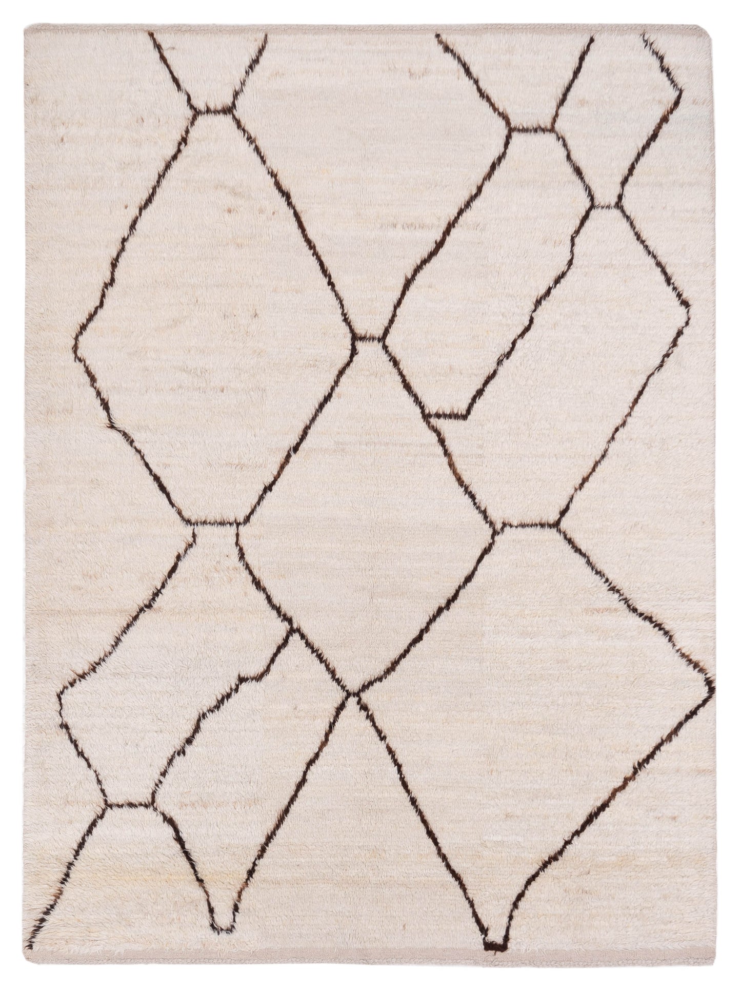 Pasha Berber Ivory Dark Brown Contemporary